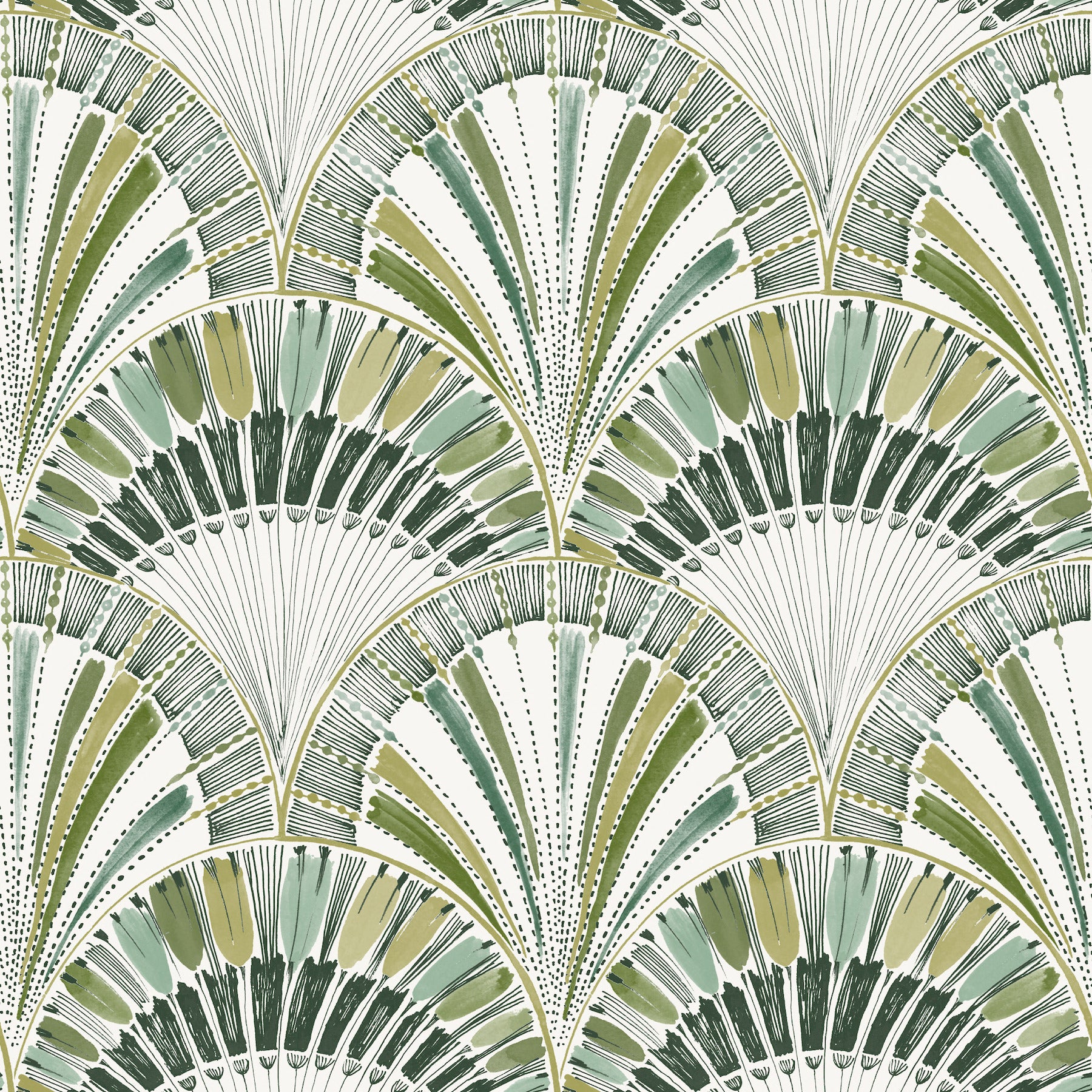Myla Wallpaper in green color - pattern number 4197-27862 - by A Street Prints in the Kaleidoscope collection