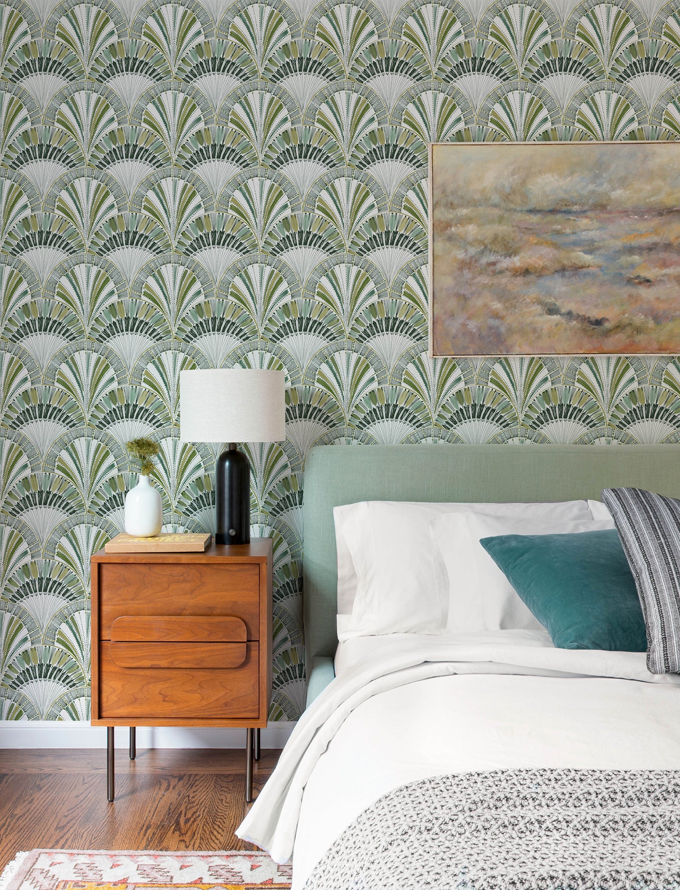 Myla Wallpaper in green color - pattern number 4197-27862 - by A Street Prints in the Kaleidoscope collection