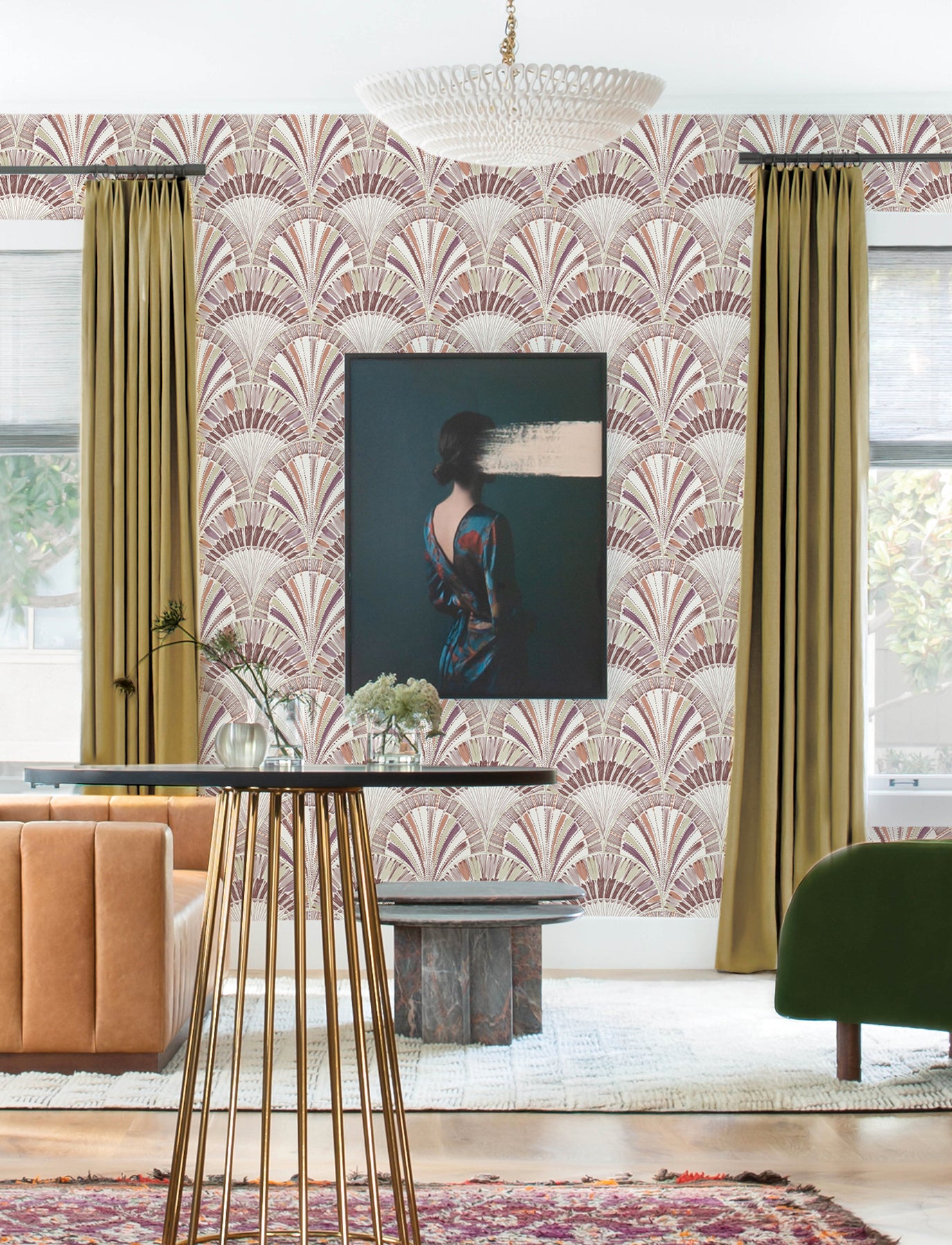 Myla Wallpaper in raspberry color - pattern number 4197-27863 - by A Street Prints in the Kaleidoscope collection