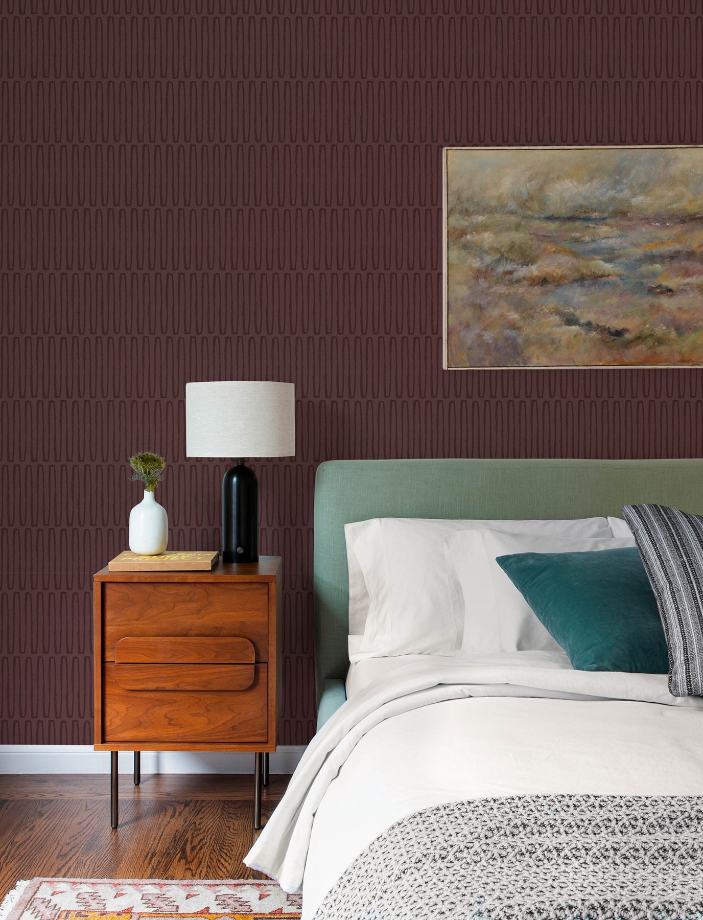Lars Wallpaper in merlot color - pattern number 4197-27870 - by A Street Prints in the Kaleidoscope collection