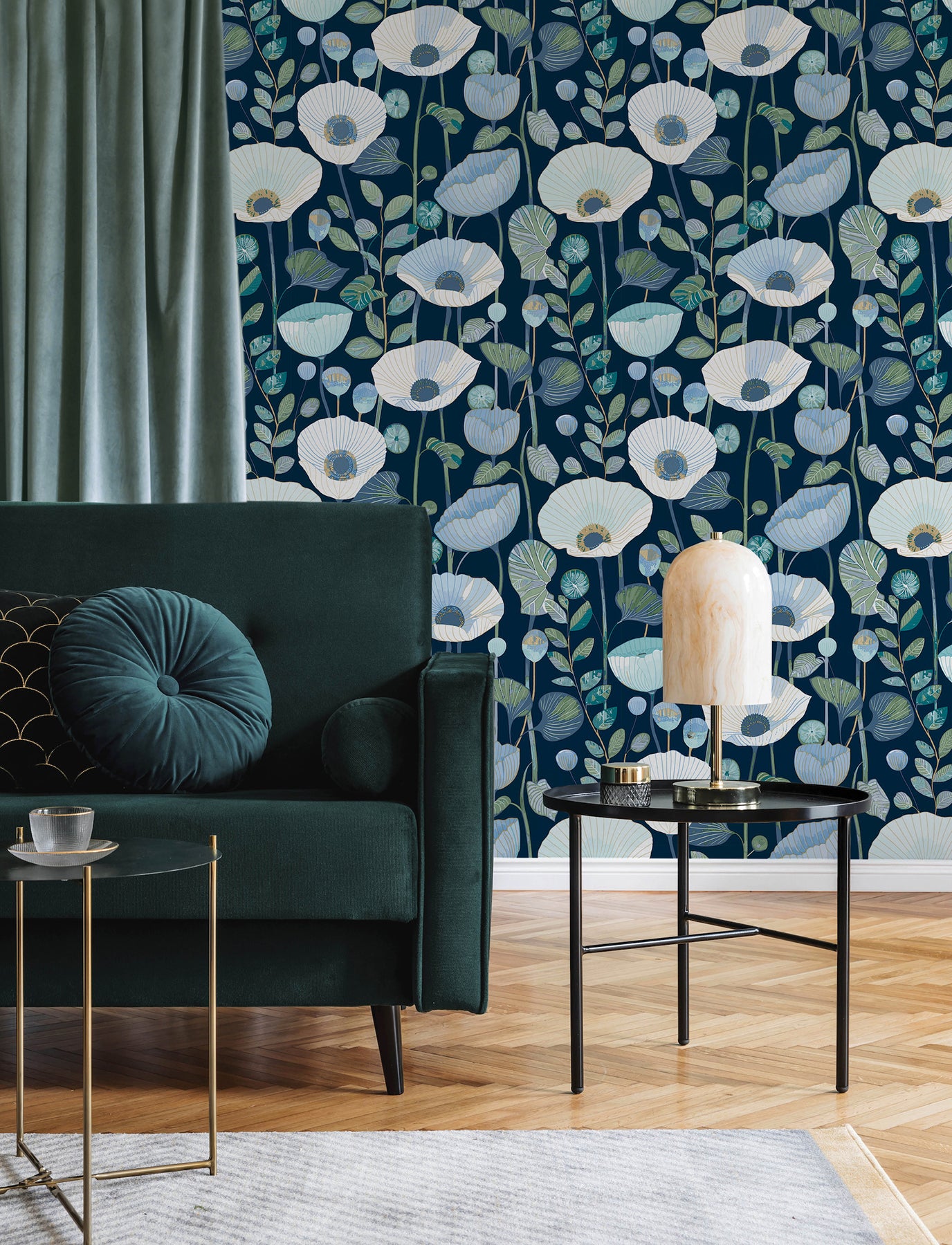 Mindra Wallpaper in indigo color - pattern number 4197-27871 - by A Street Prints in the Kaleidoscope collection