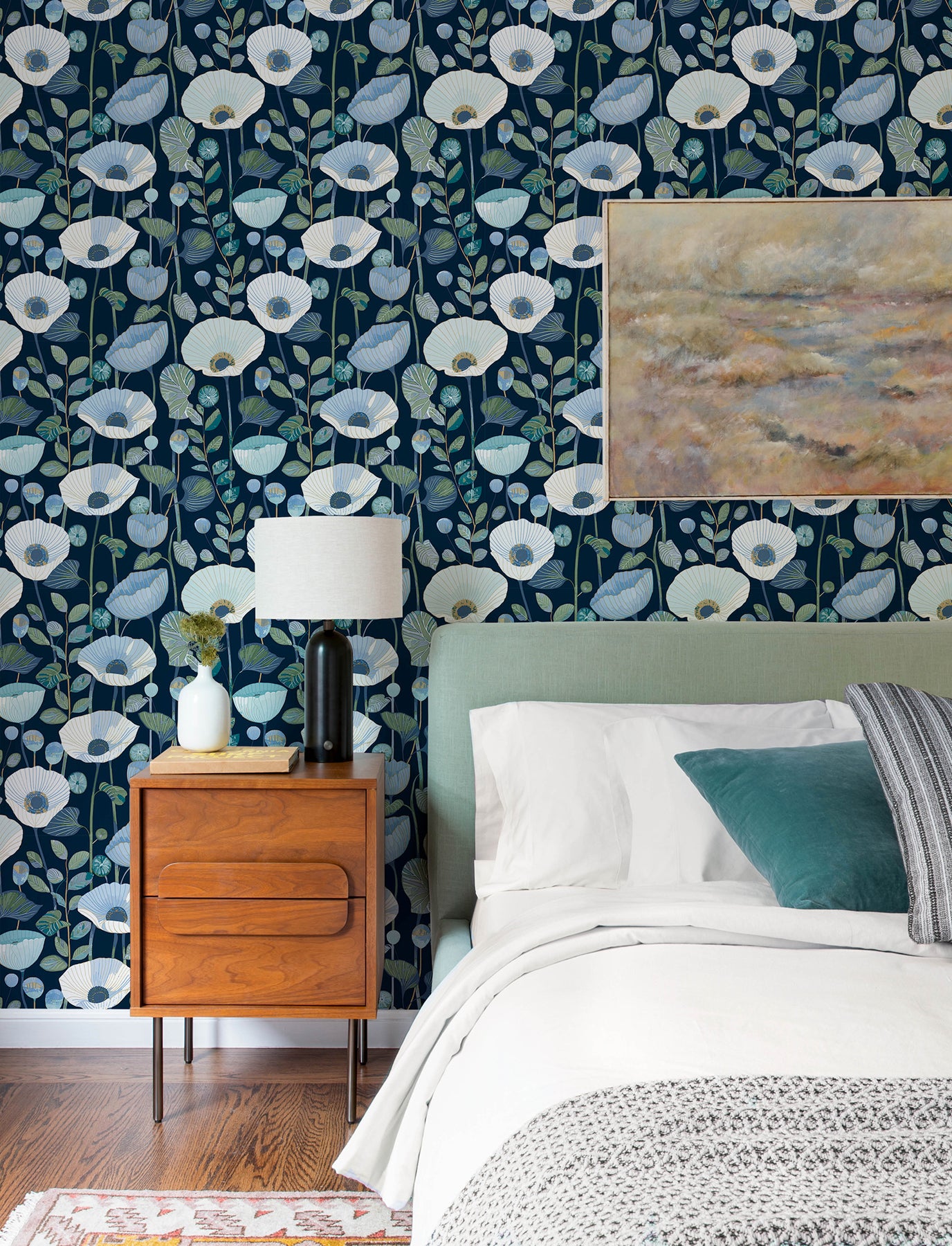 Mindra Wallpaper in indigo color - pattern number 4197-27871 - by A Street Prints in the Kaleidoscope collection