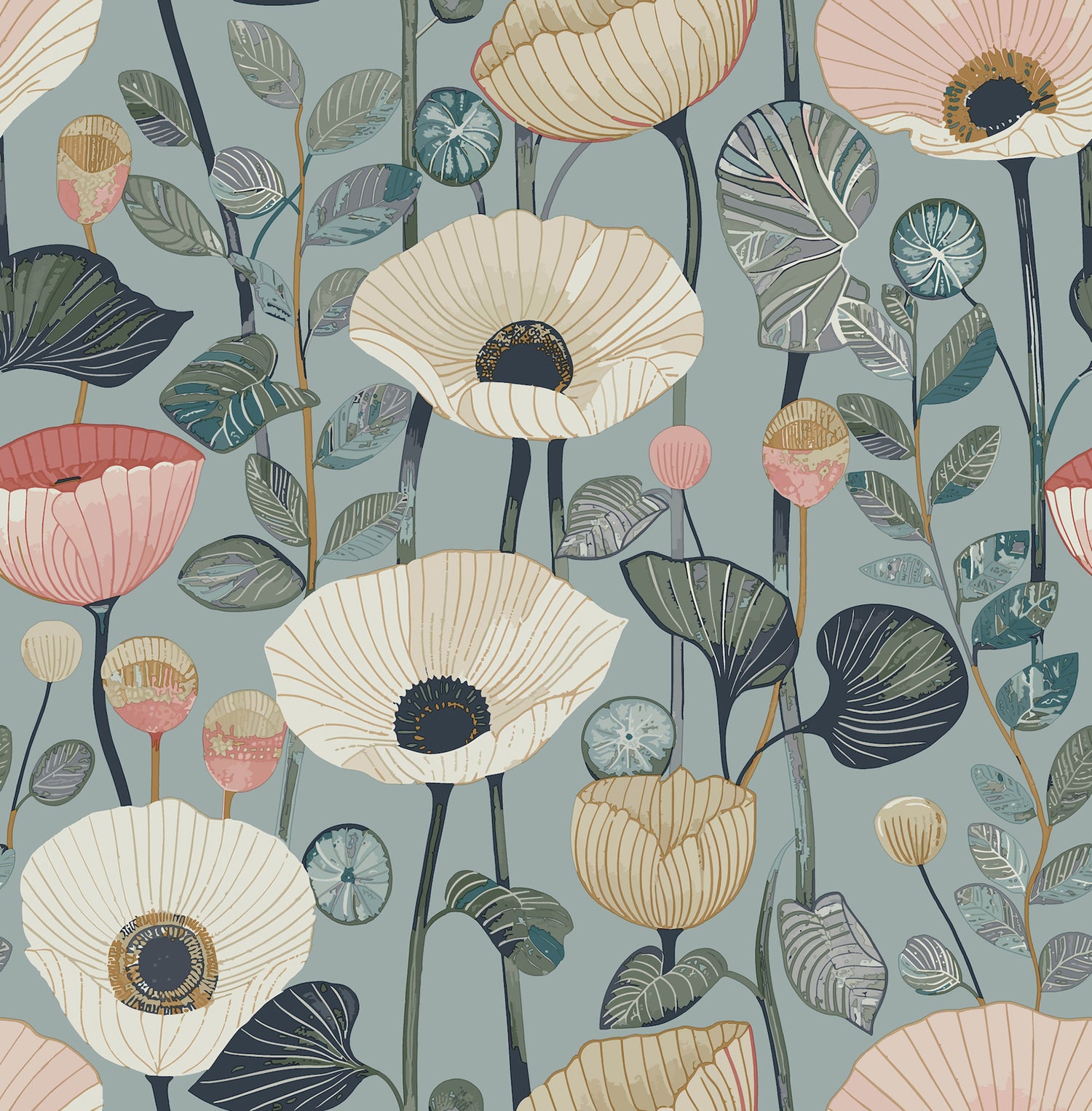 Mindra Wallpaper in light blue color - pattern number 4197-27872 - by A Street Prints in the Kaleidoscope collection