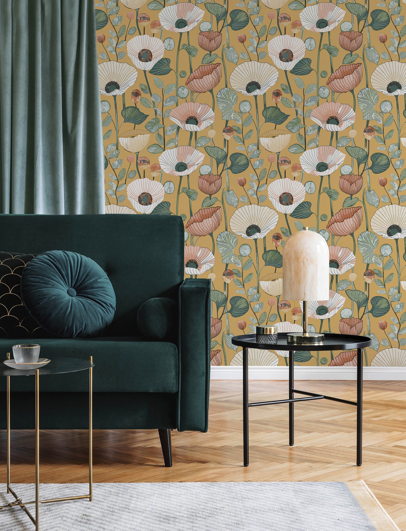 Mindra Wallpaper in mustard color - pattern number 4197-27873 - by A Street Prints in the Kaleidoscope collection