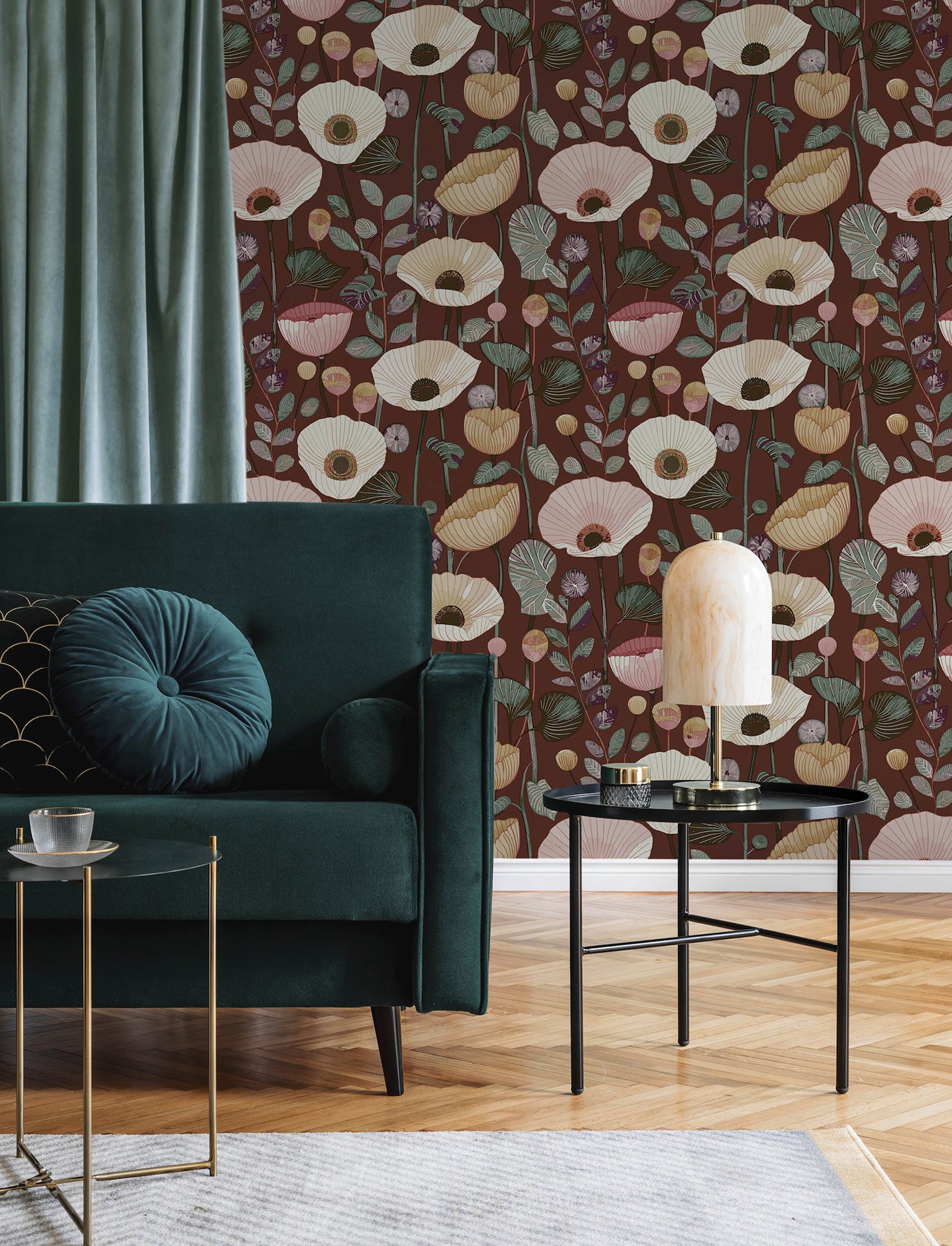 Mindra Wallpaper in maroon color - pattern number 4197-27874 - by A Street Prints in the Kaleidoscope collection