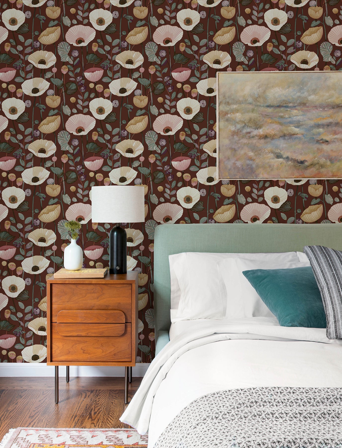Mindra Wallpaper in maroon color - pattern number 4197-27874 - by A Street Prints in the Kaleidoscope collection