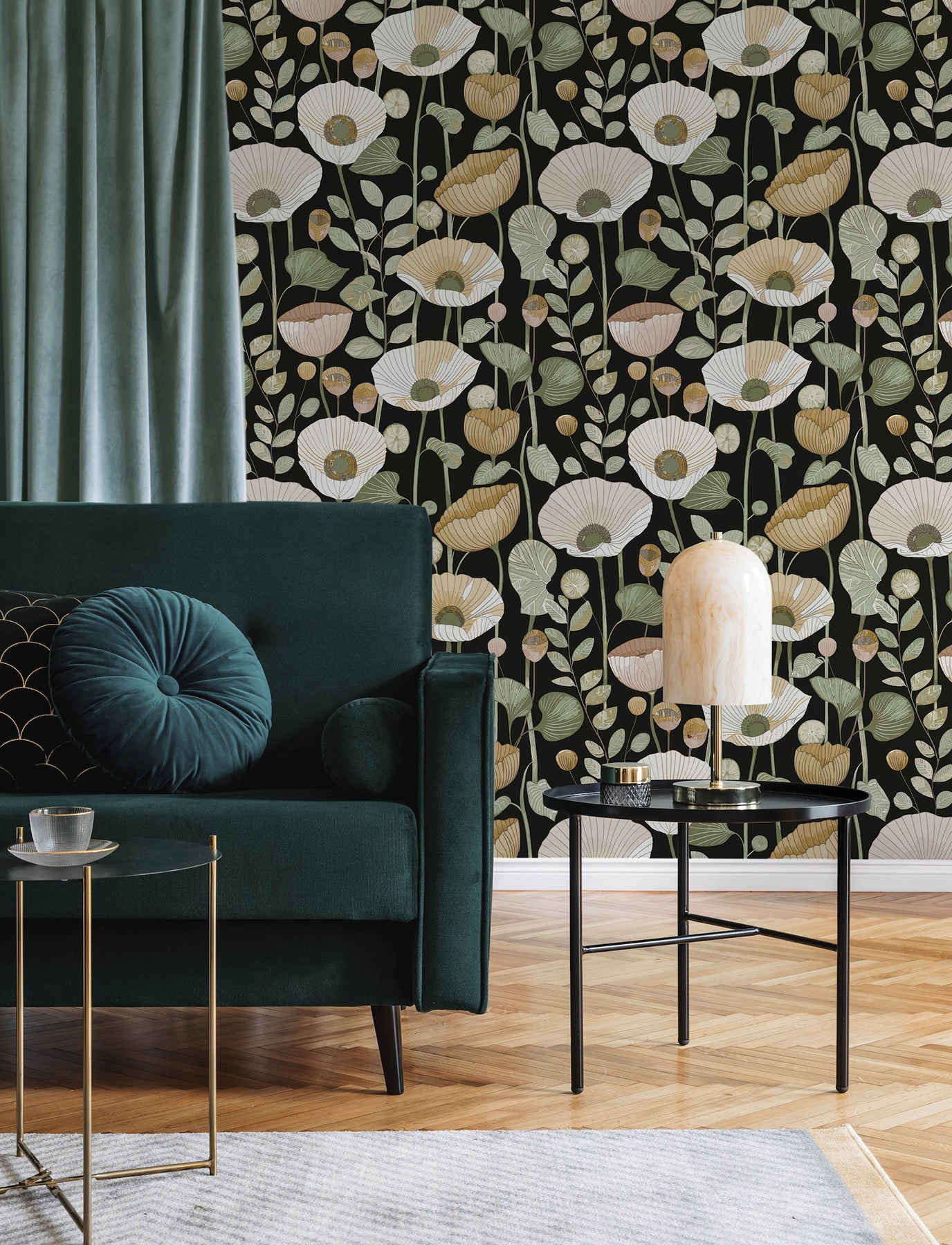 Mindra Wallpaper in black color - pattern number 4197-27875 - by A Street Prints in the Kaleidoscope collection