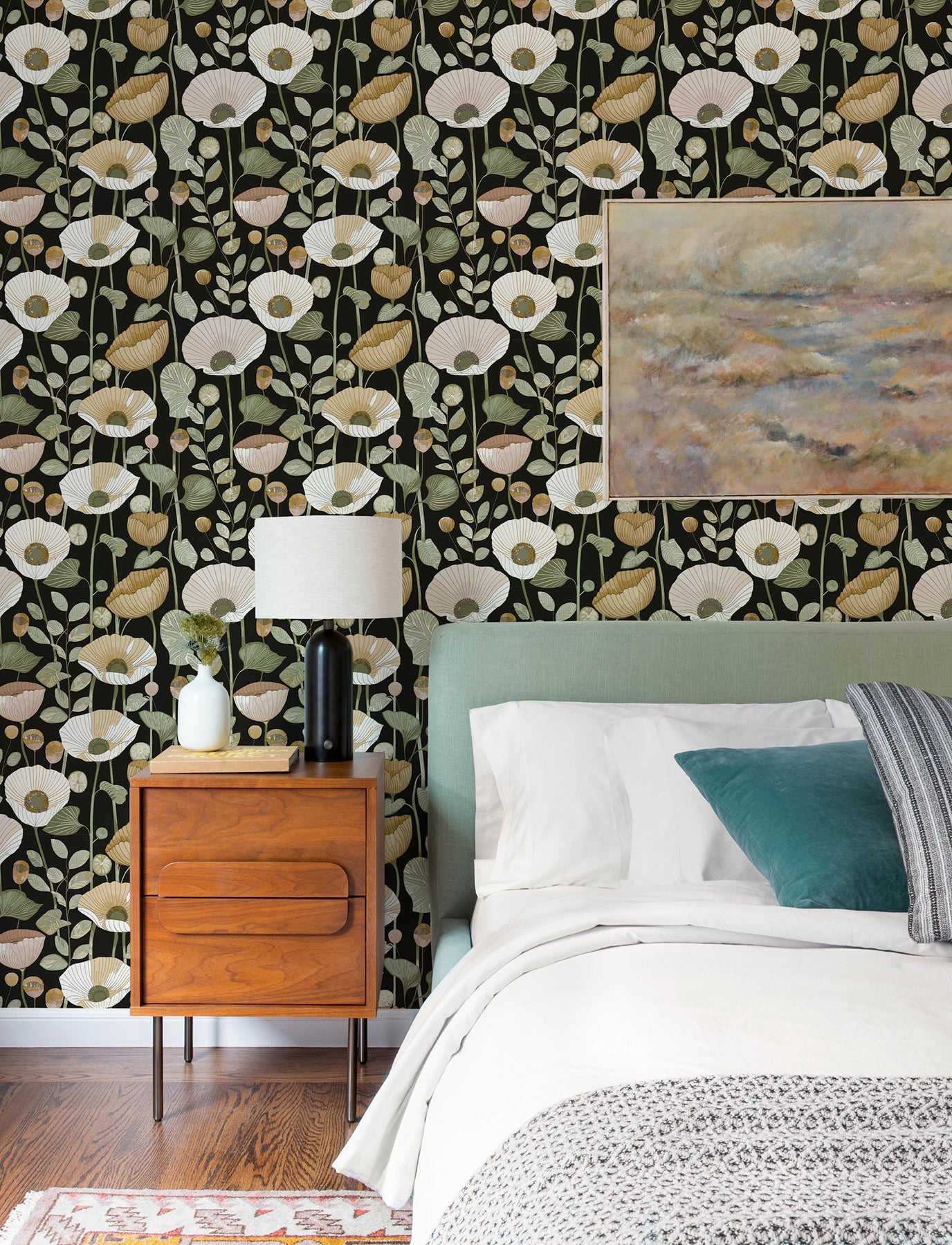 Mindra Wallpaper in black color - pattern number 4197-27875 - by A Street Prints in the Kaleidoscope collection