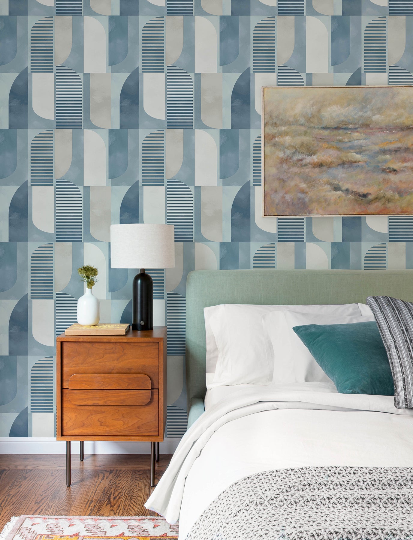 Otto Wallpaper in blue color - pattern number 4197-27880 - by A Street Prints in the Kaleidoscope collection