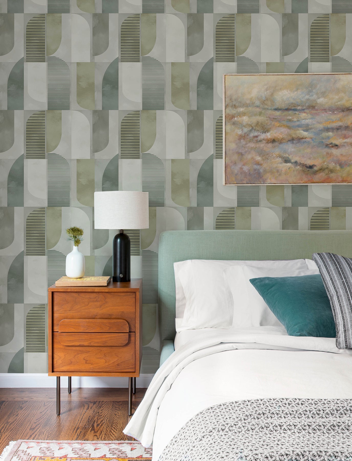 Otto Wallpaper in green color - pattern number 4197-27881 - by A Street Prints in the Kaleidoscope collection