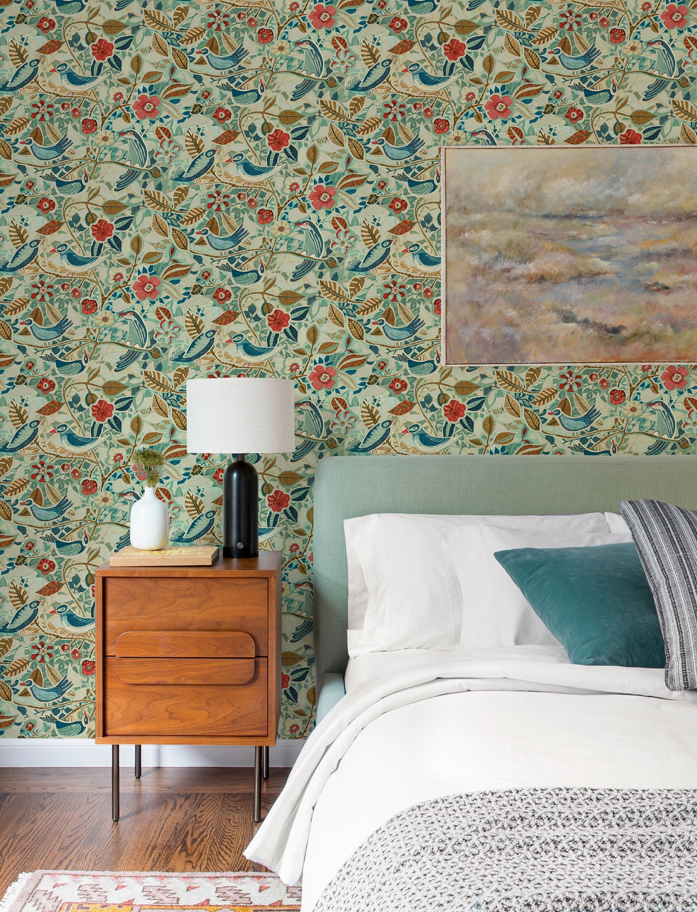 Manette Wallpaper in turquoise color - pattern number 4197-27884 - by A Street Prints in the Kaleidoscope collection