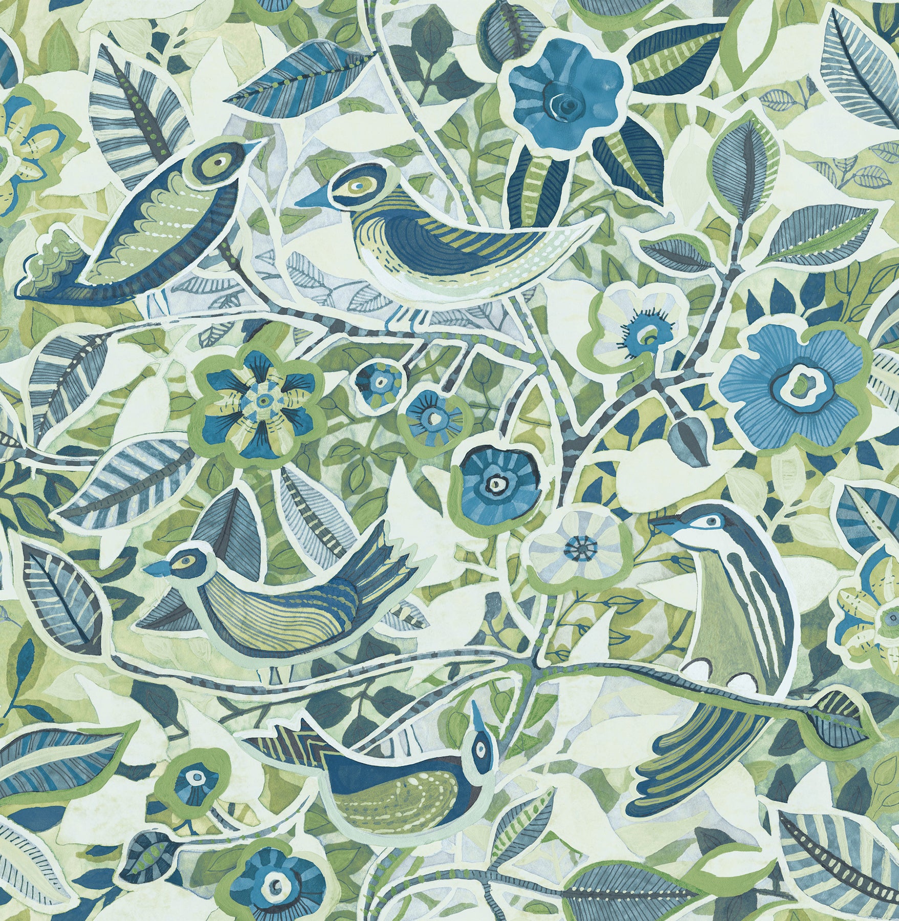 Manette Wallpaper in green color - pattern number 4197-27885 - by A Street Prints in the Kaleidoscope collection