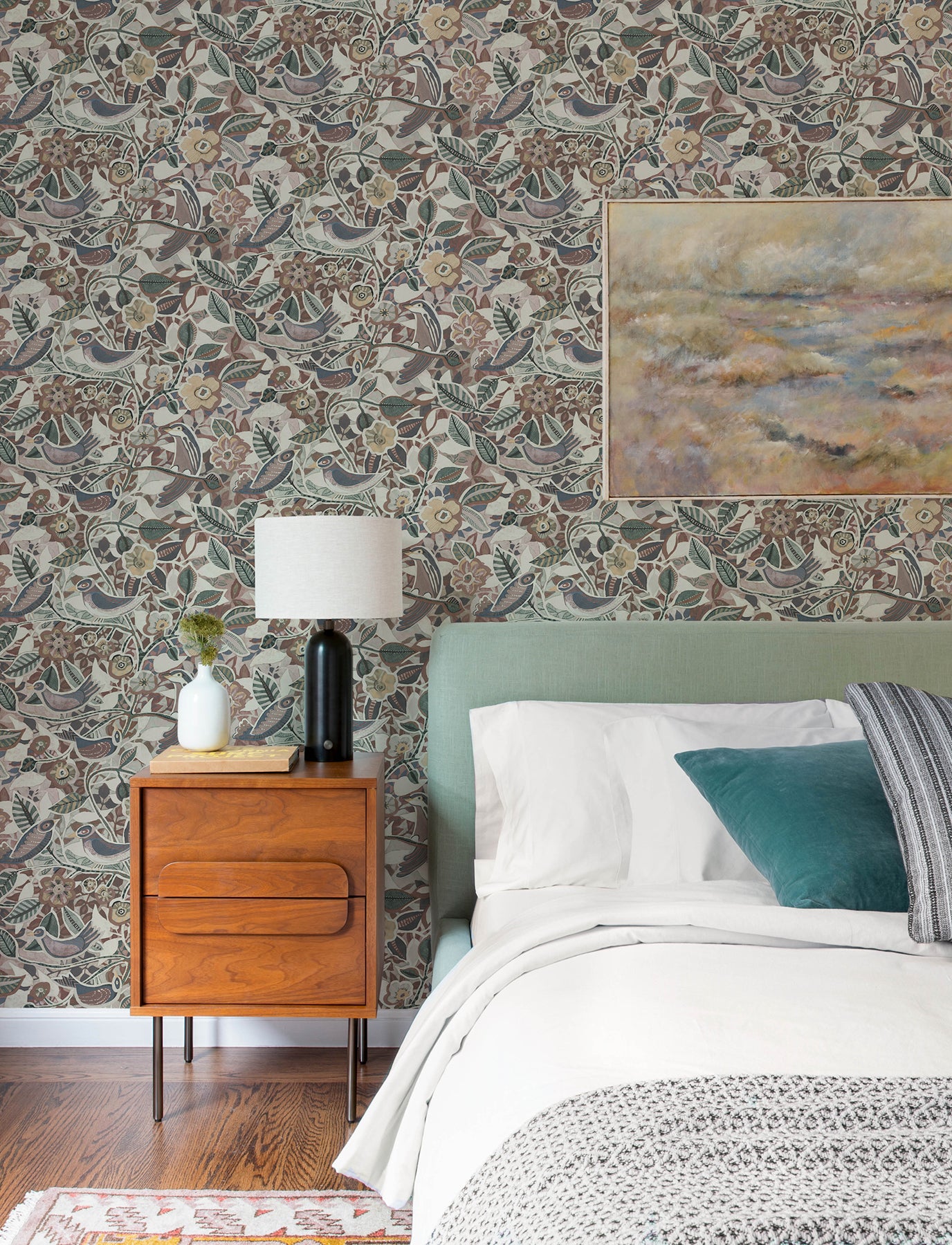 Manette Wallpaper in plum color - pattern number 4197-27887 - by A Street Prints in the Kaleidoscope collection