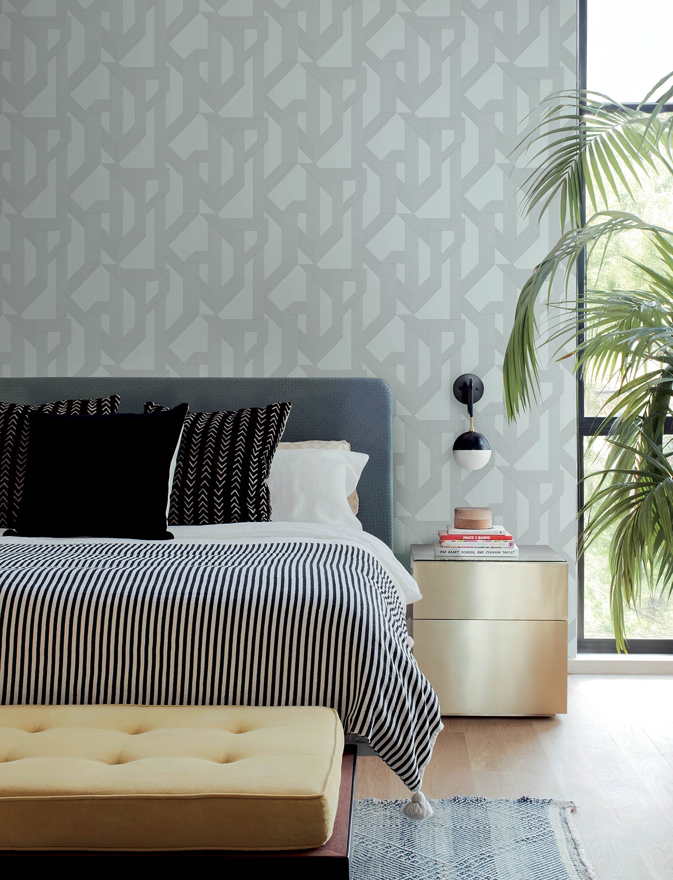 Franz Wallpaper in light blue color - pattern number 4198-27801 - by A Street Prints in the Moderne Deco Timeless Glamour collection