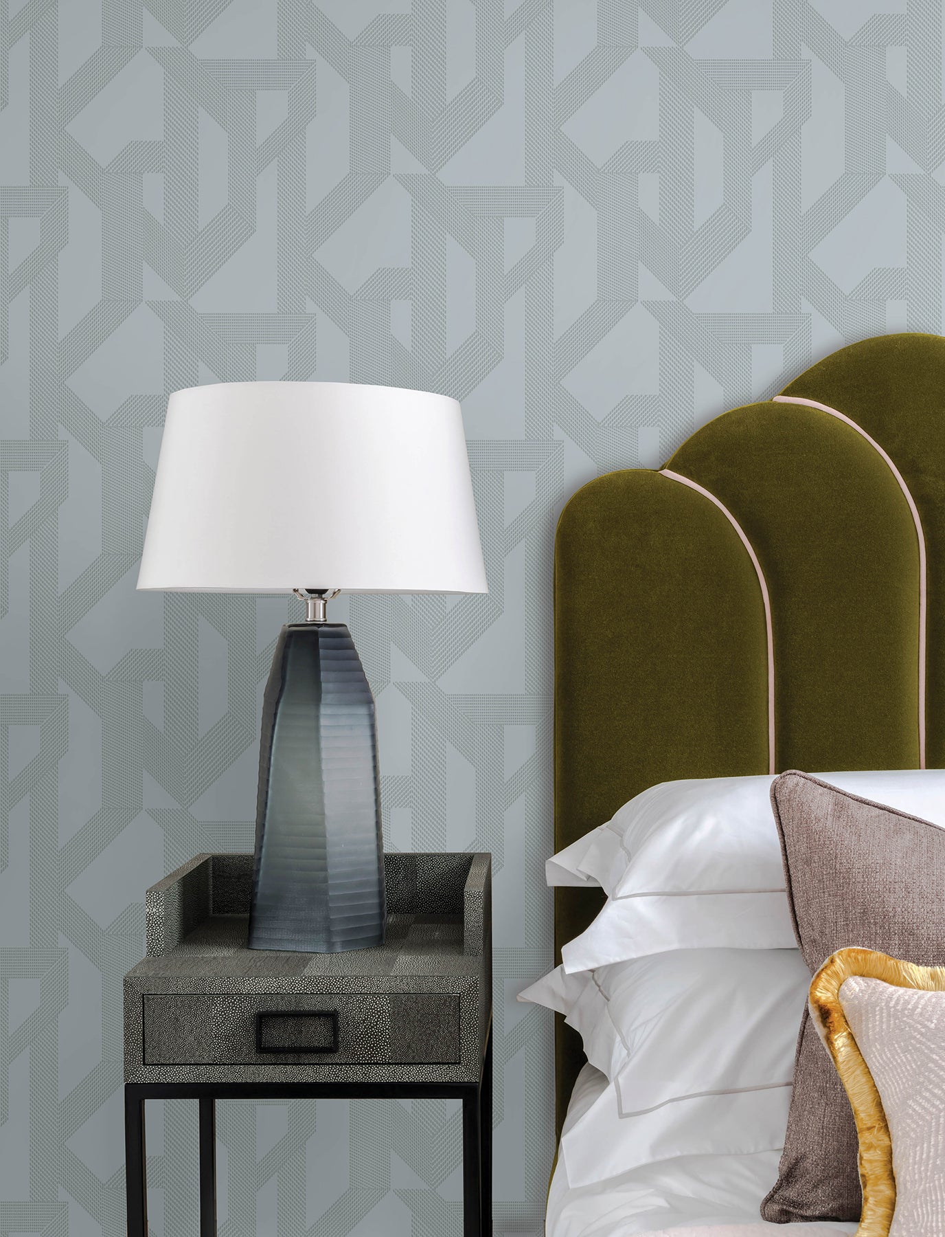 Franz Wallpaper in light blue color - pattern number 4198-27801 - by A Street Prints in the Moderne Deco Timeless Glamour collection
