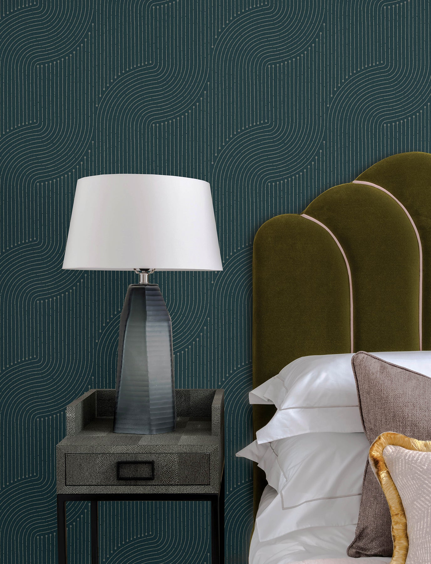 Braddock Wallpaper in teal color - pattern number 4198-27806 - by A Street Prints in the Moderne Deco Timeless Glamour collection