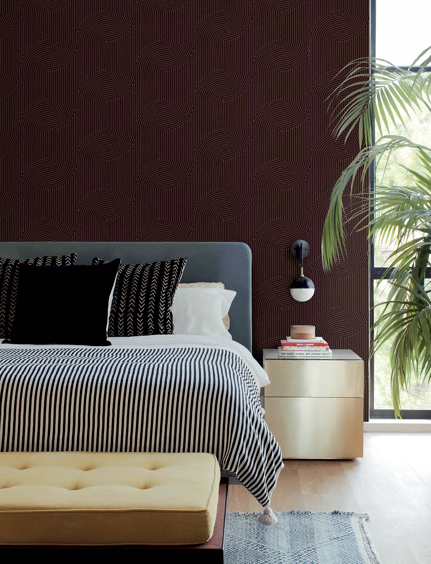 Braddock Wallpaper in merlot color - pattern number 4198-27807 - by A Street Prints in the Moderne Deco Timeless Glamour collection