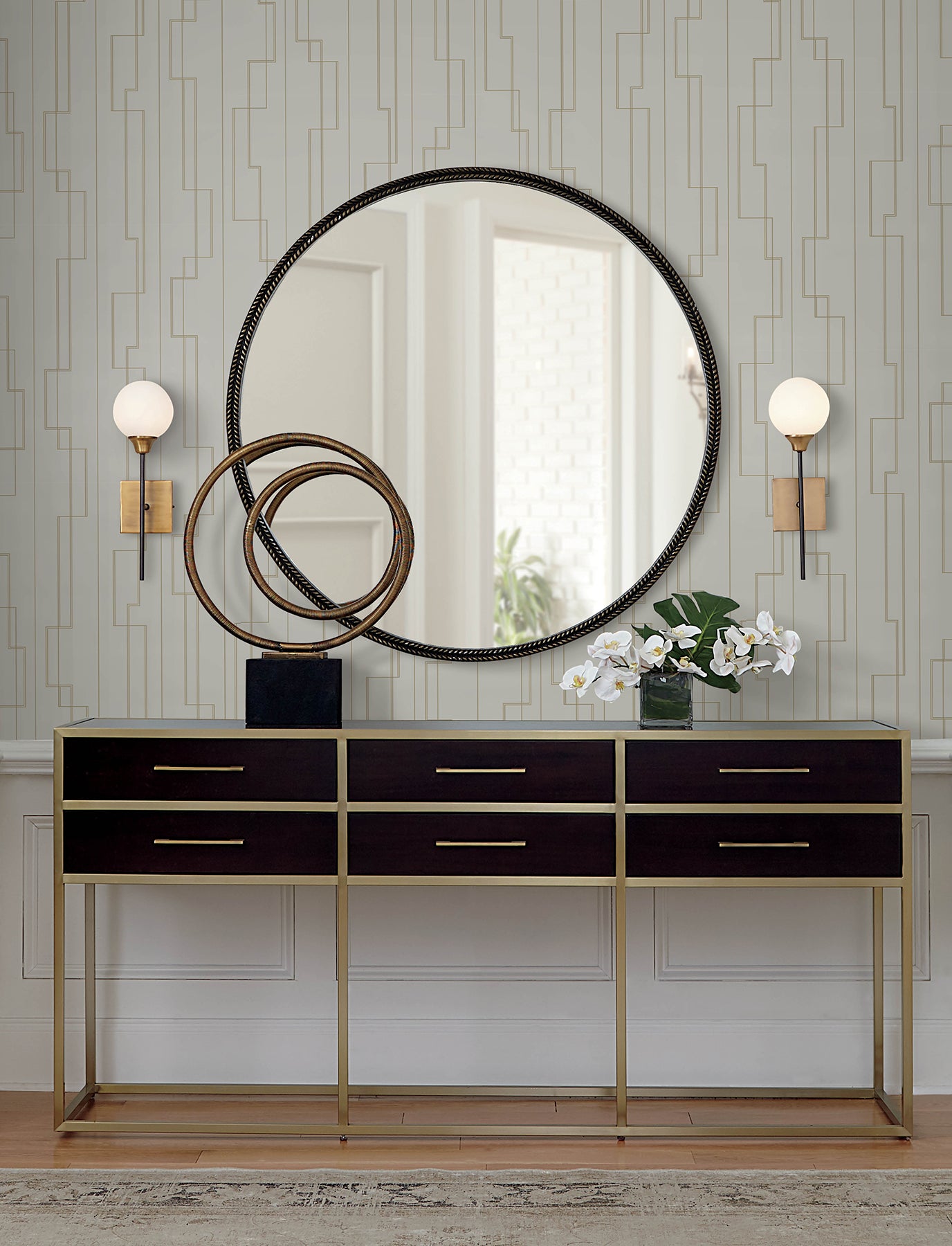 Anson Wallpaper in taupe color - pattern number 4198-27812 - by A Street Prints in the Moderne Deco Timeless Glamour collection