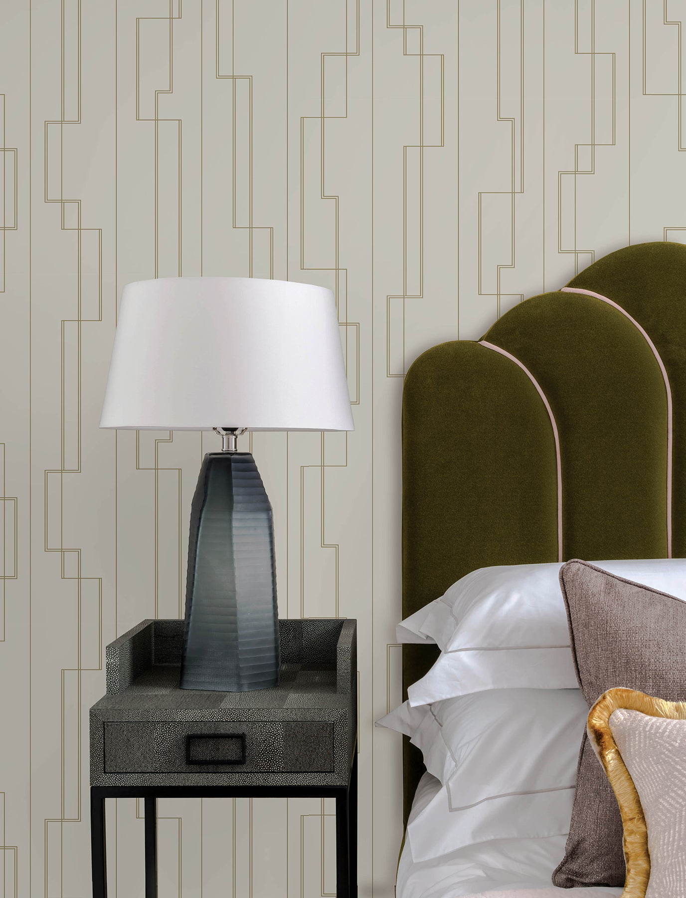 Anson Wallpaper in taupe color - pattern number 4198-27812 - by A Street Prints in the Moderne Deco Timeless Glamour collection