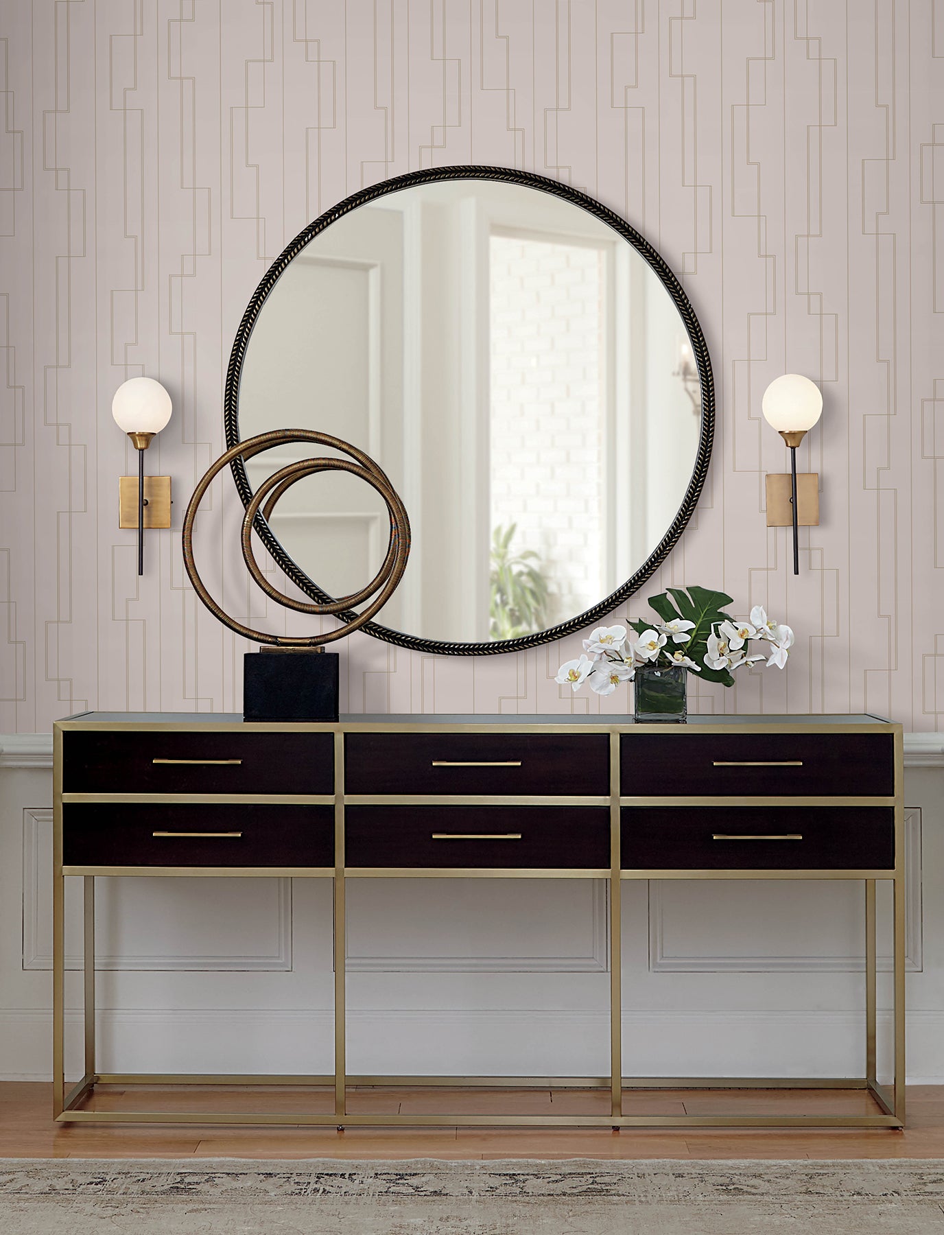 Anson Wallpaper in blush color - pattern number 4198-27813 - by A Street Prints in the Moderne Deco Timeless Glamour collection