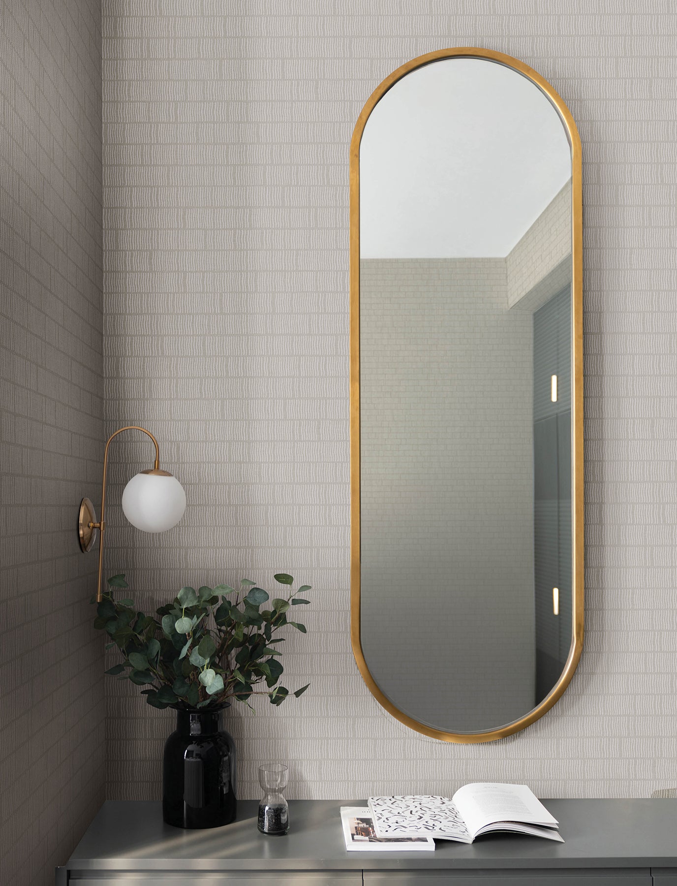 Collis Wallpaper in dove color - pattern number 4198-27816 - by A Street Prints in the Moderne Deco Timeless Glamour collection