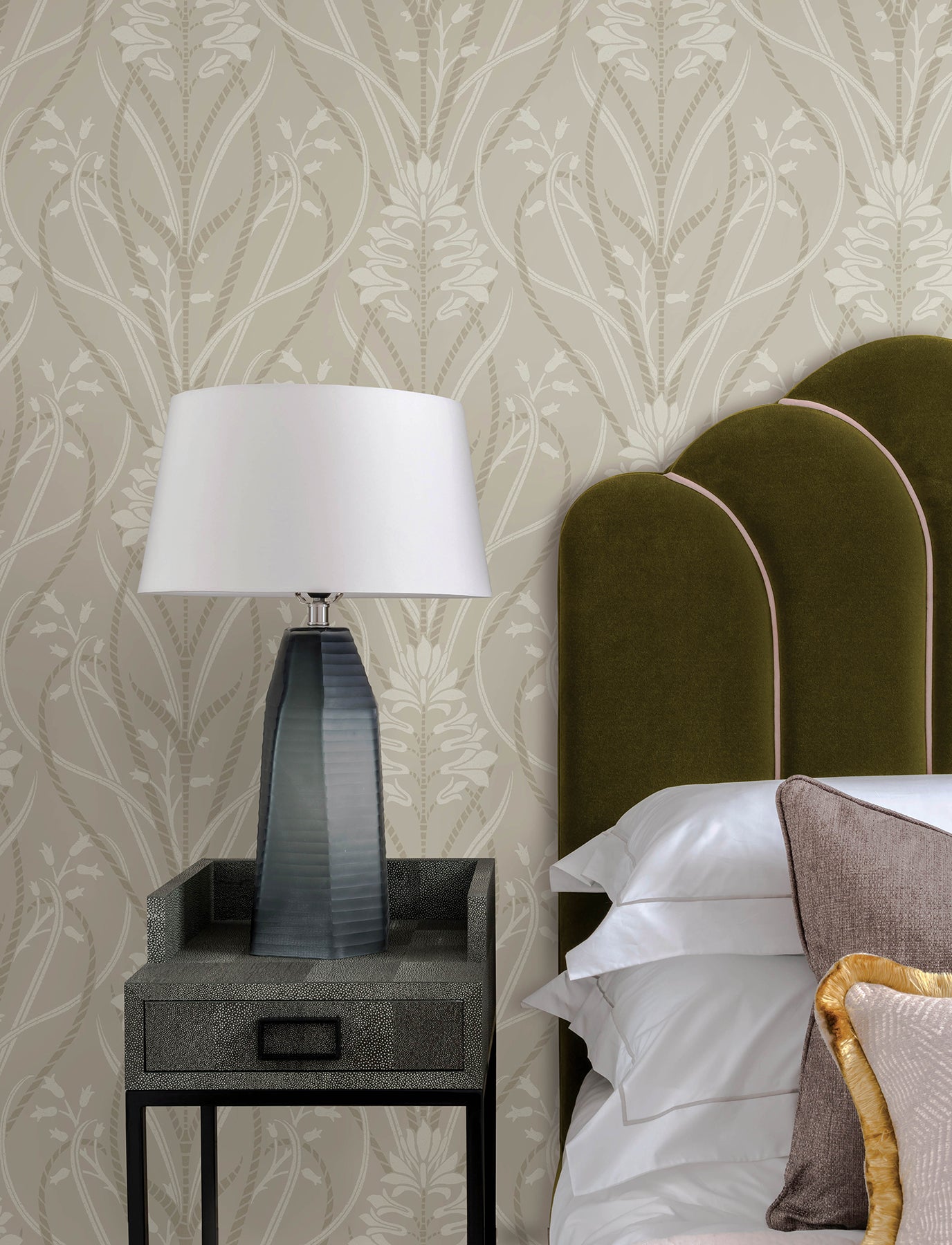 Rosalind Wallpaper in dove color - pattern number 4198-27819 - by A Street Prints in the Moderne Deco Timeless Glamour collection
