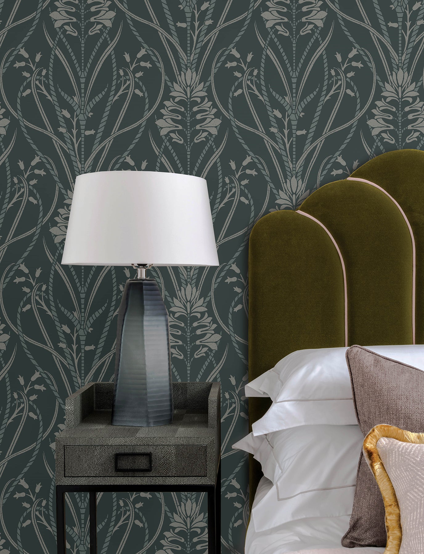 Rosalind Wallpaper in teal color - pattern number 4198-27820 - by A Street Prints in the Moderne Deco Timeless Glamour collection