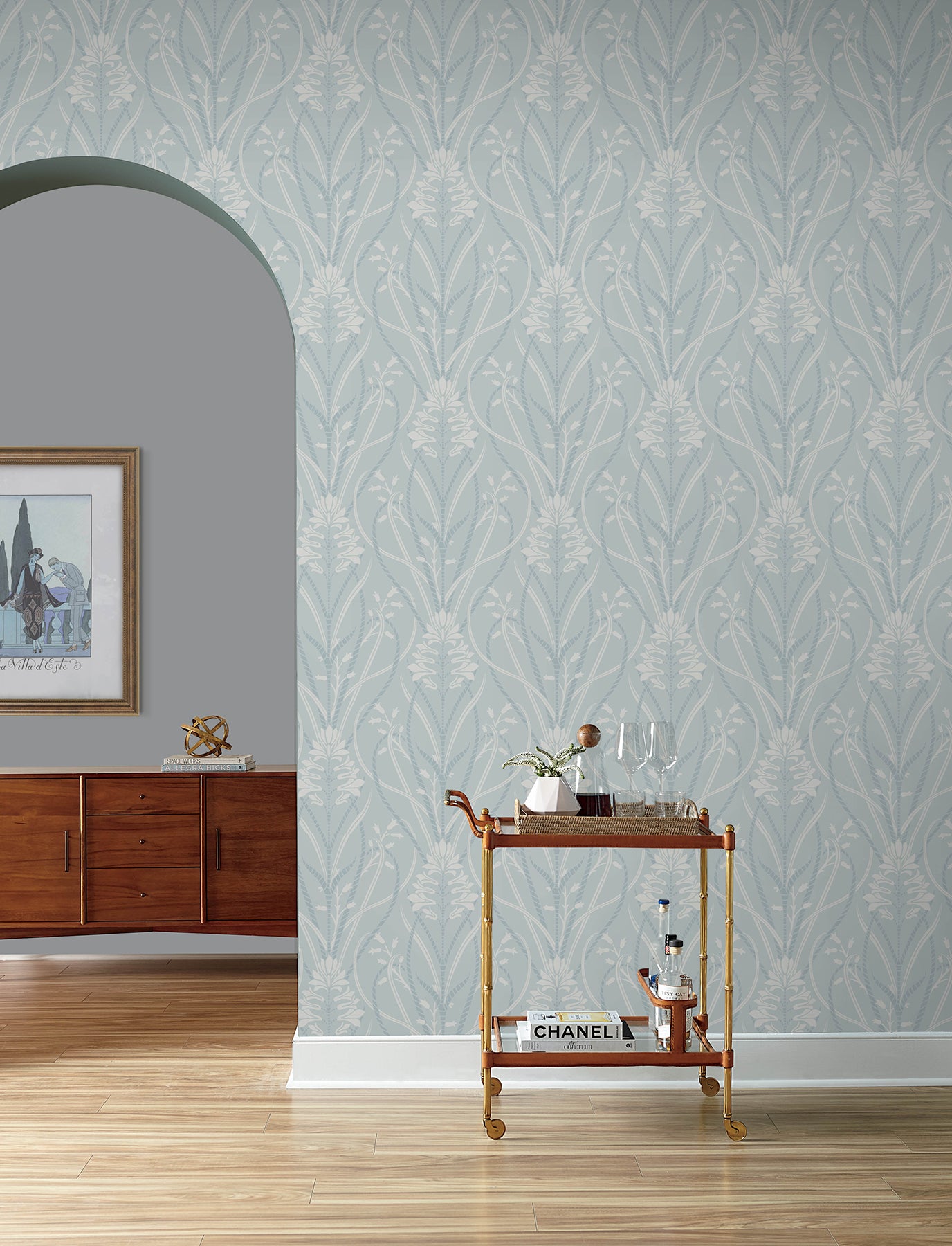 Rosalind Wallpaper in sky blue color - pattern number 4198-27821 - by A Street Prints in the Moderne Deco Timeless Glamour collection