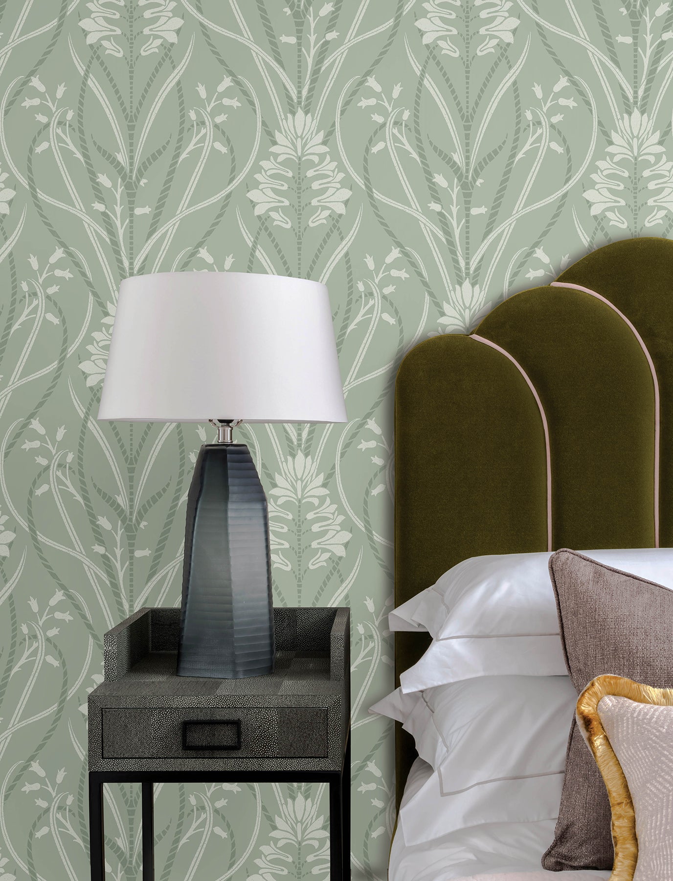 Rosalind Wallpaper in sage color - pattern number 4198-27822 - by A Street Prints in the Moderne Deco Timeless Glamour collection
