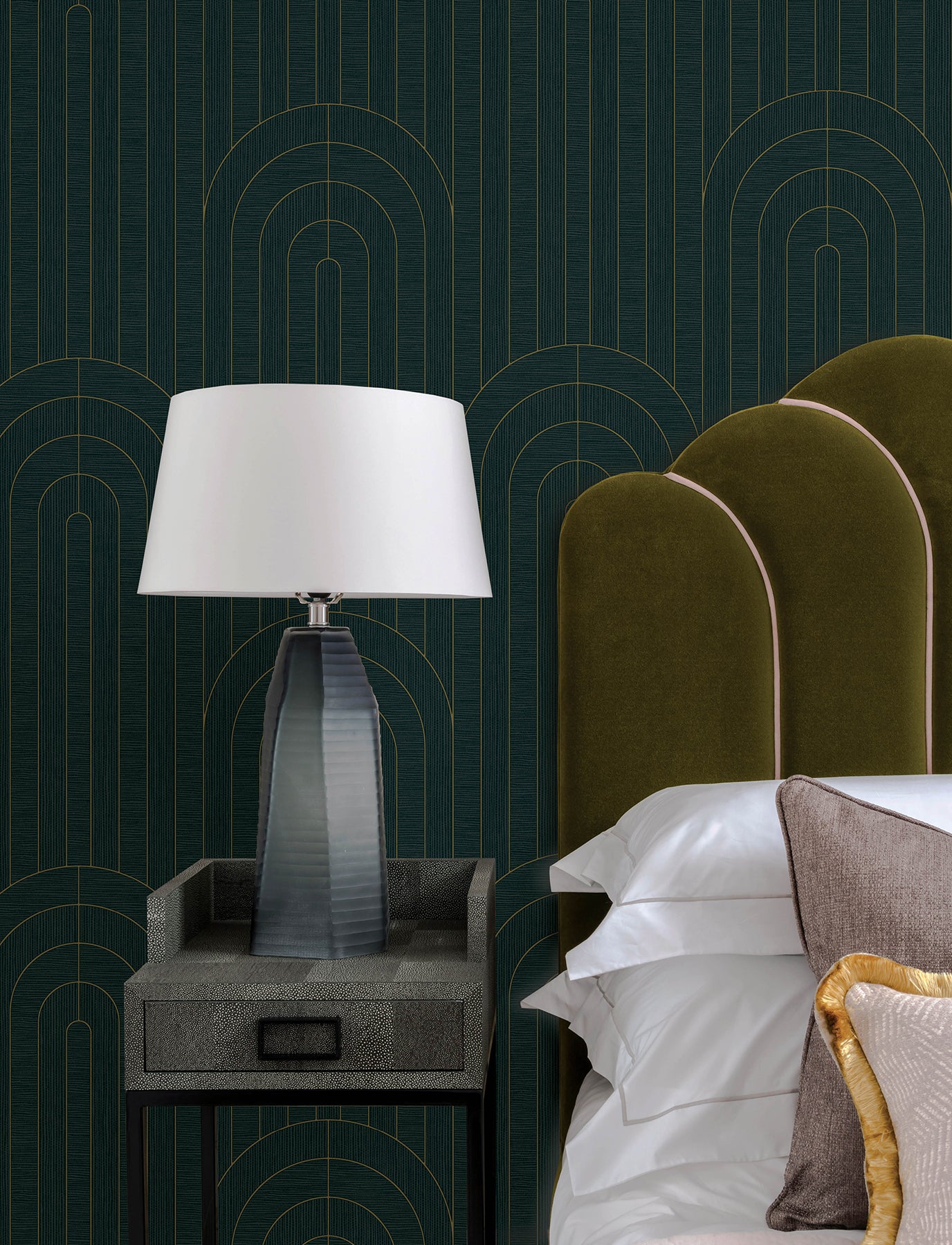 Declan Wallpaper in teal color - pattern number 4198-27824 - by A Street Prints in the Moderne Deco Timeless Glamour collection