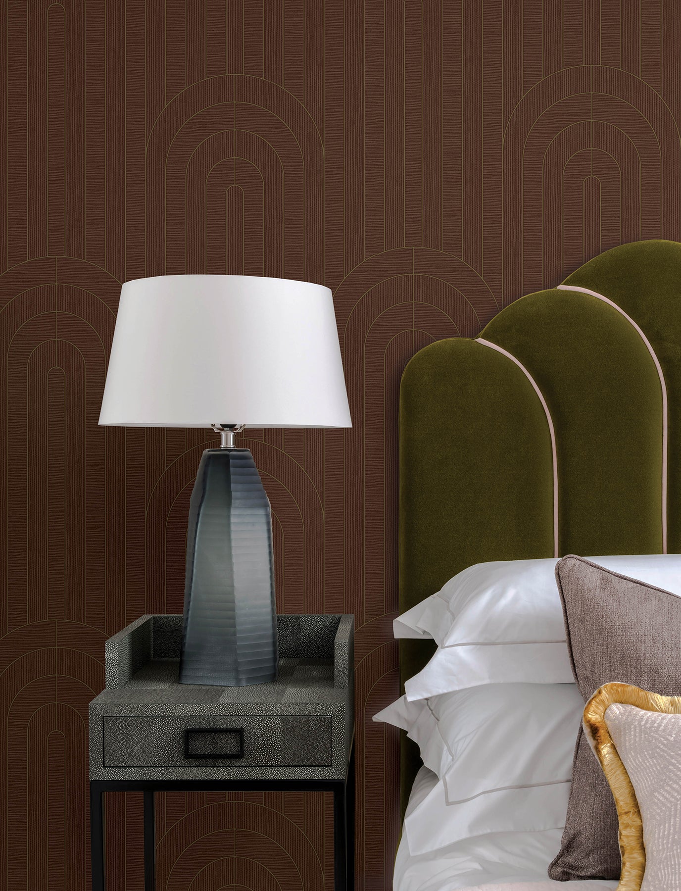 Declan Wallpaper in maroon color - pattern number 4198-27825 - by A Street Prints in the Moderne Deco Timeless Glamour collection