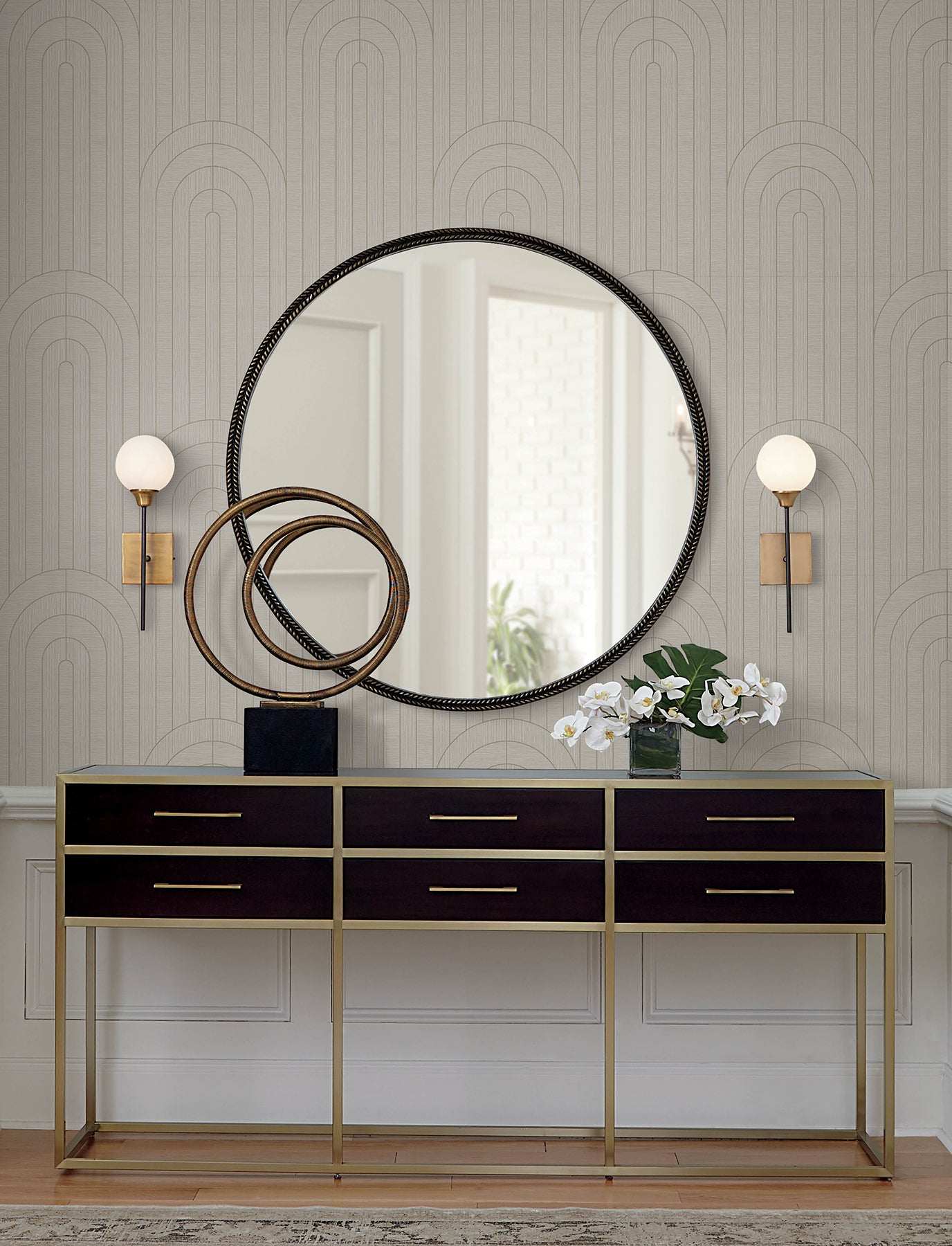 Declan Wallpaper in neutral color - pattern number 4198-27826 - by A Street Prints in the Moderne Deco Timeless Glamour collection