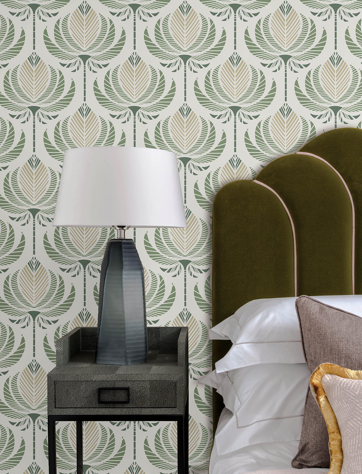 Ferrenby Wallpaper in green color - pattern number 4198-27830 - by A Street Prints in the Moderne Deco Timeless Glamour collection