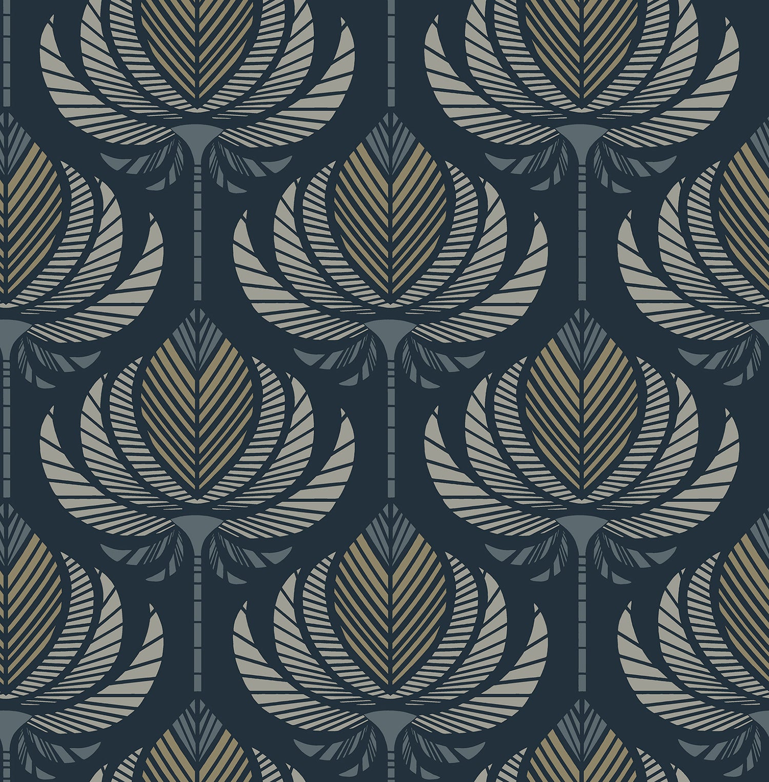 Ferrenby Wallpaper in dark blue color - pattern number 4198-27831 - by A Street Prints in the Moderne Deco Timeless Glamour collection