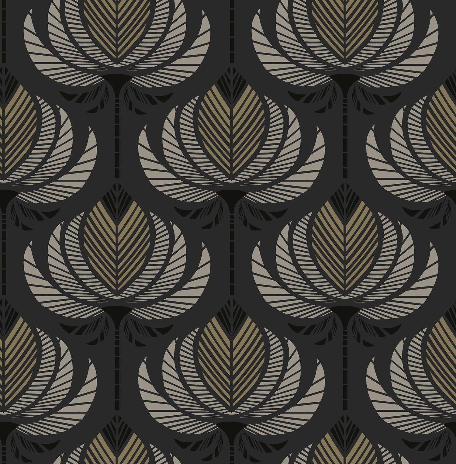 Ferrenby Wallpaper in black color - pattern number 4198-27833 - by A Street Prints in the Moderne Deco Timeless Glamour collection