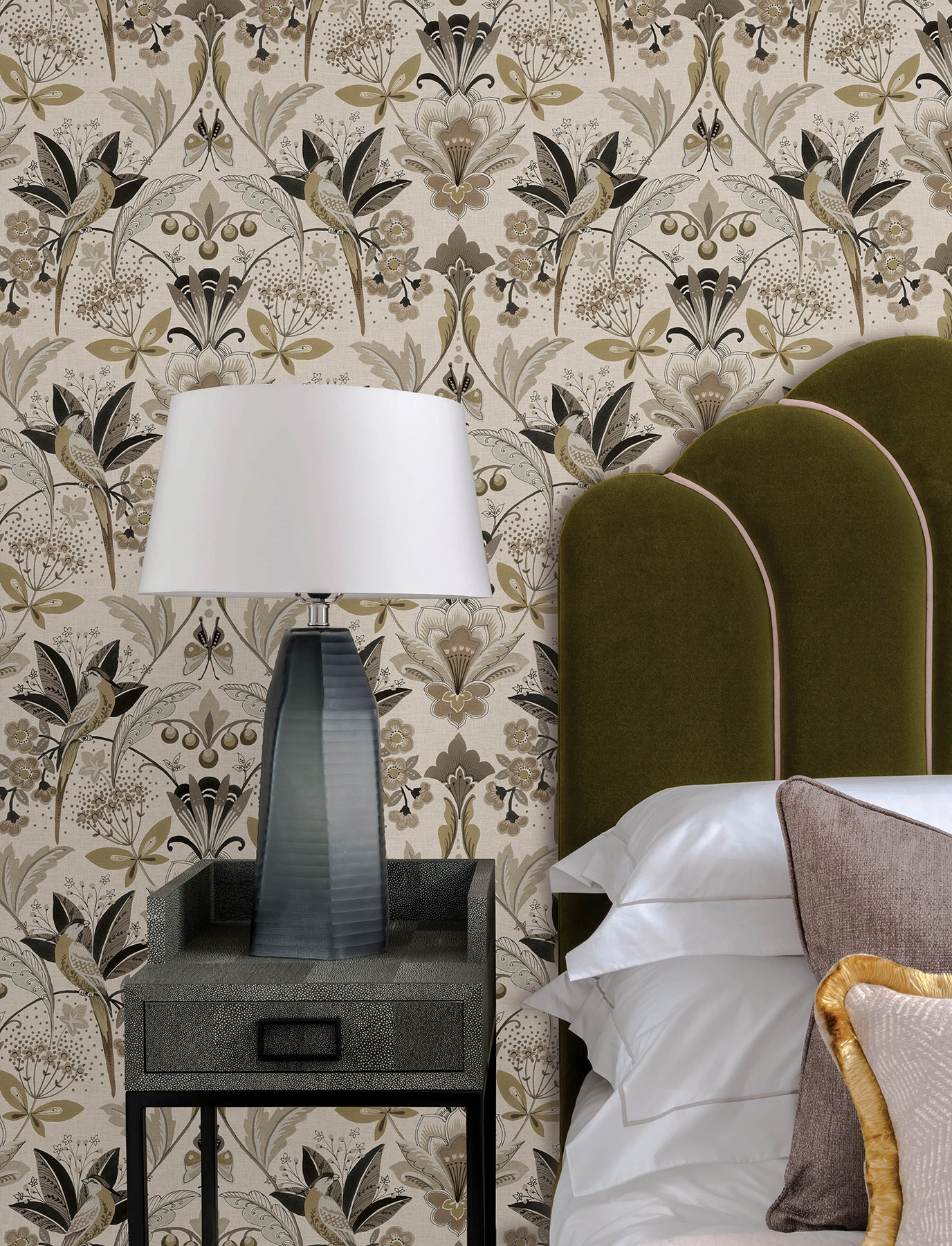 Bernadette Wallpaper in black color - pattern number 4198-27834 - by A Street Prints in the Moderne Deco Timeless Glamour collection