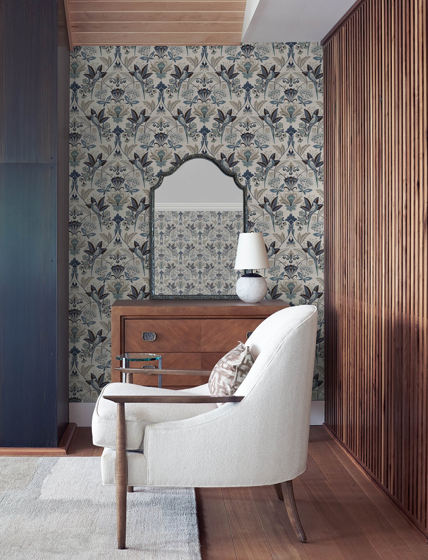 Bernadette Wallpaper in blue color - pattern number 4198-27835 - by A Street Prints in the Moderne Deco Timeless Glamour collection