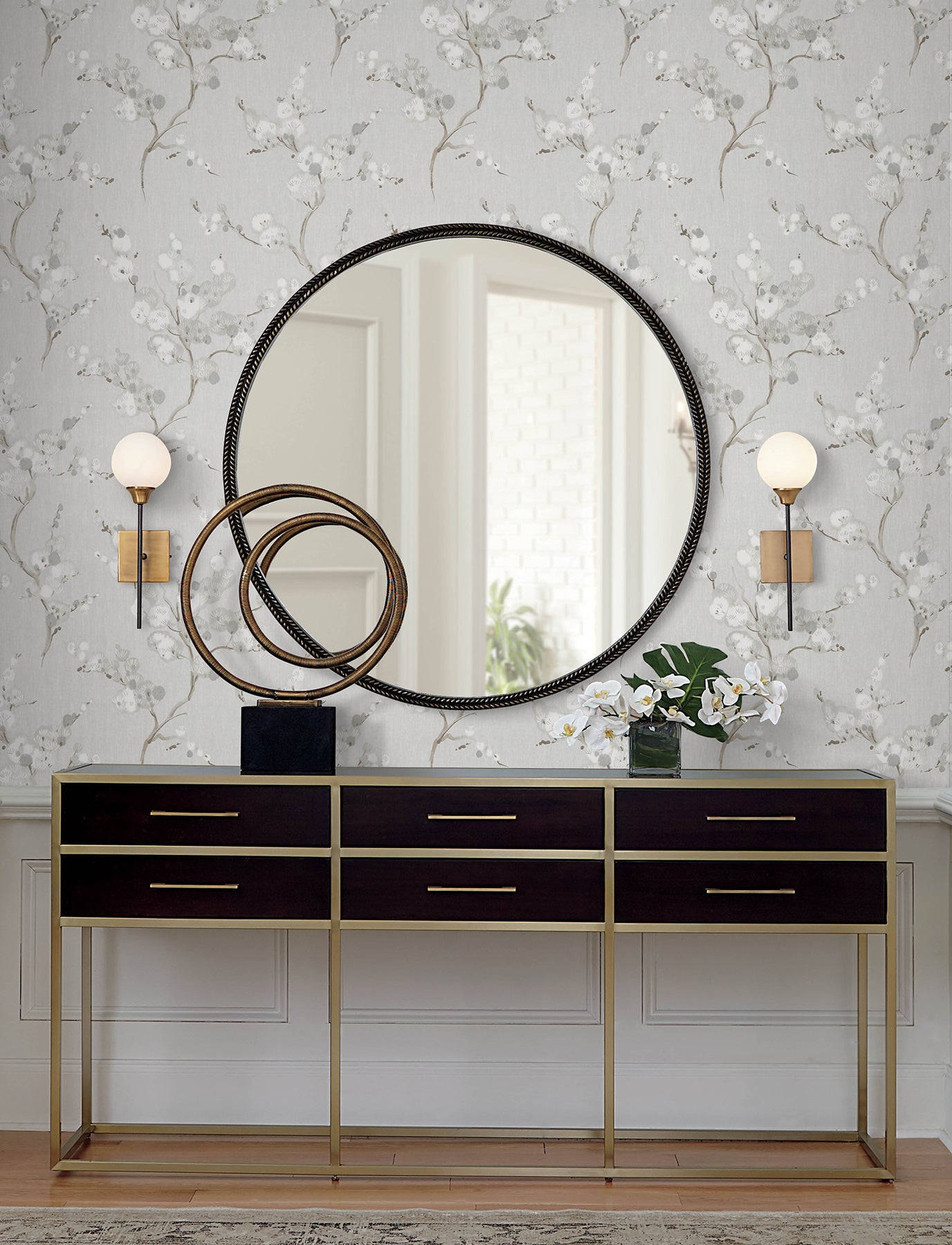 Bliss Wallpaper in stone color - pattern number 4198-27842 - by A Street Prints in the Moderne Deco Timeless Glamour collection