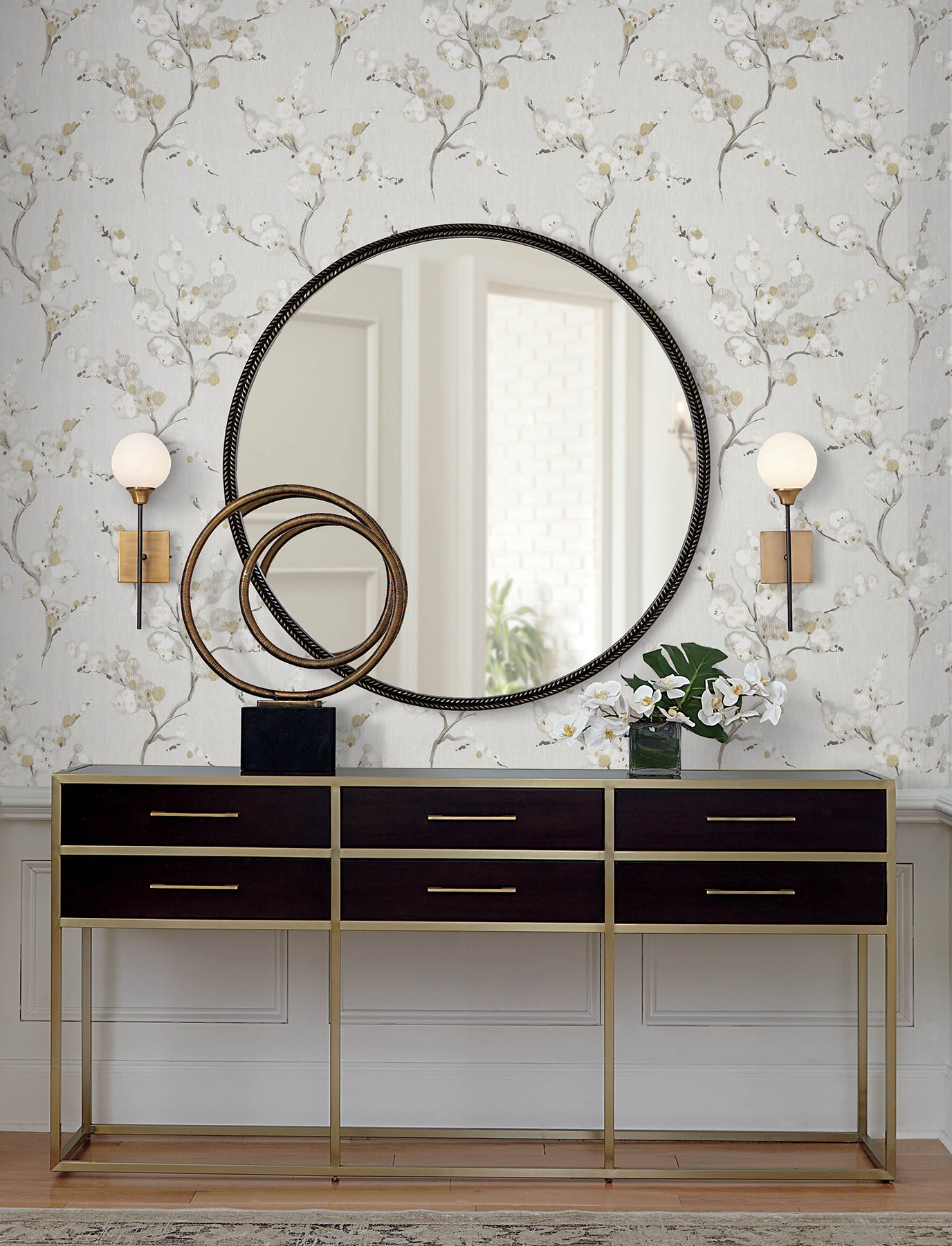 Bliss Wallpaper in honey color - pattern number 4198-27843 - by A Street Prints in the Moderne Deco Timeless Glamour collection