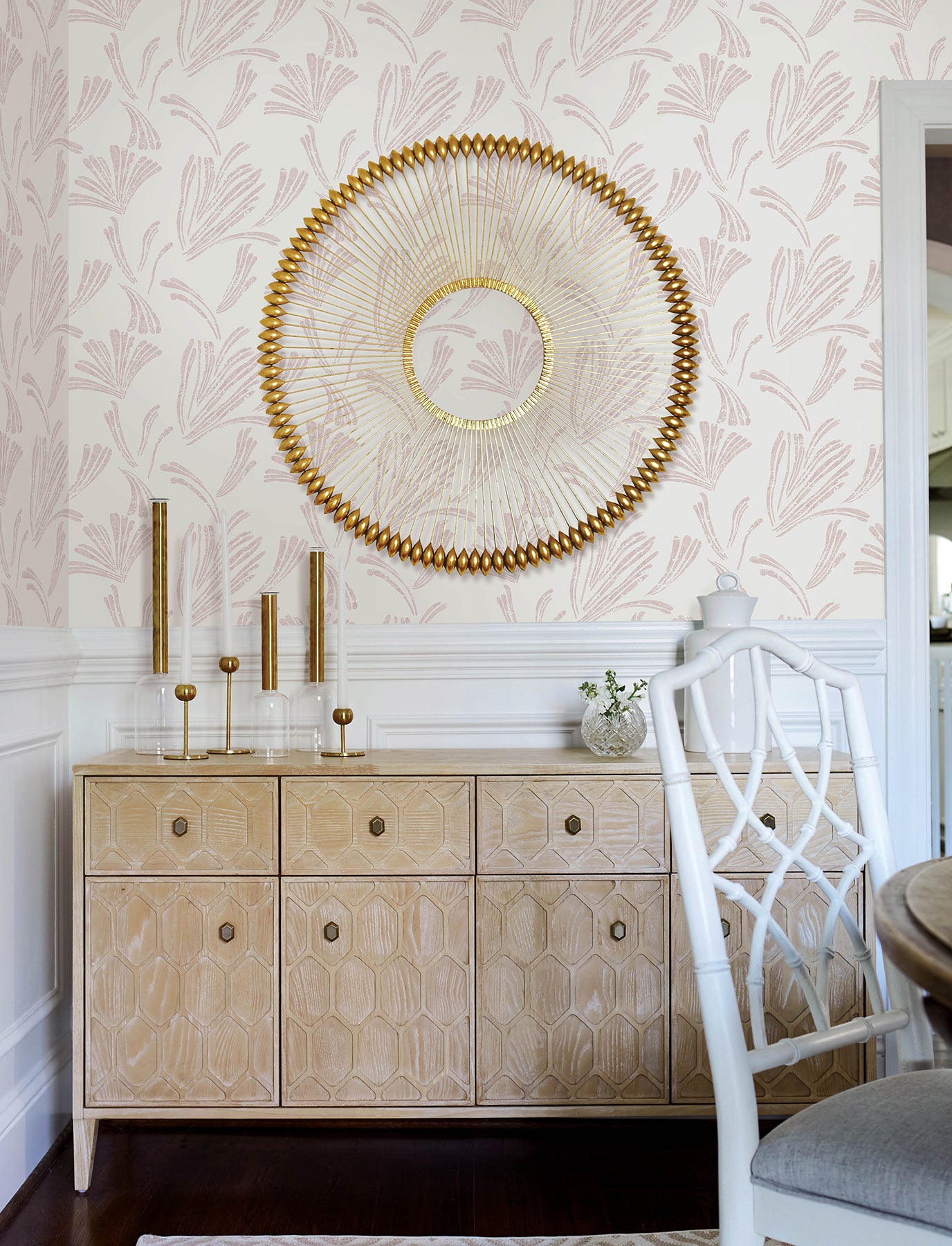 Ermine Wallpaper in blush color - pattern number 4198-83471 - by A Street Prints in the Moderne Deco Timeless Glamour collection