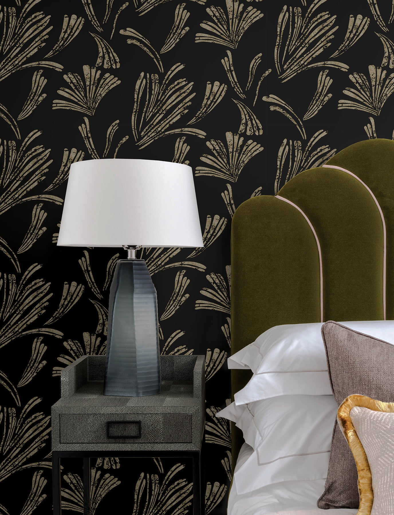 Ermine Wallpaper in black color - pattern number 4198-83473 - by A Street Prints in the Moderne Deco Timeless Glamour collection