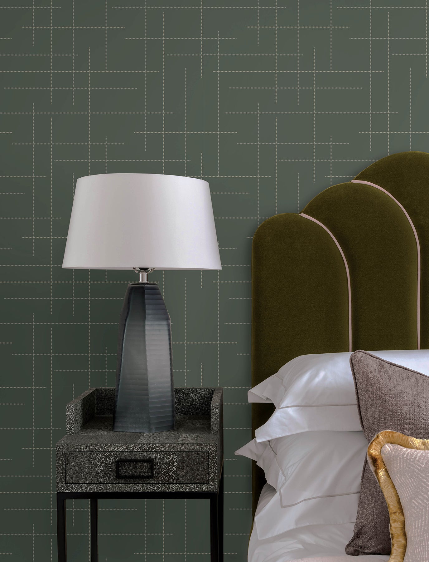 Wylie Wallpaper in moss color - pattern number 4198-83477 - by A Street Prints in the Moderne Deco Timeless Glamour collection