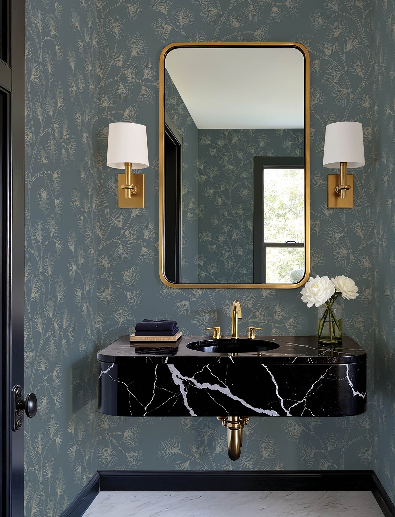 Kismine Wallpaper in slate color - pattern number 4198-83479 - by A Street Prints in the Moderne Deco Timeless Glamour collection
