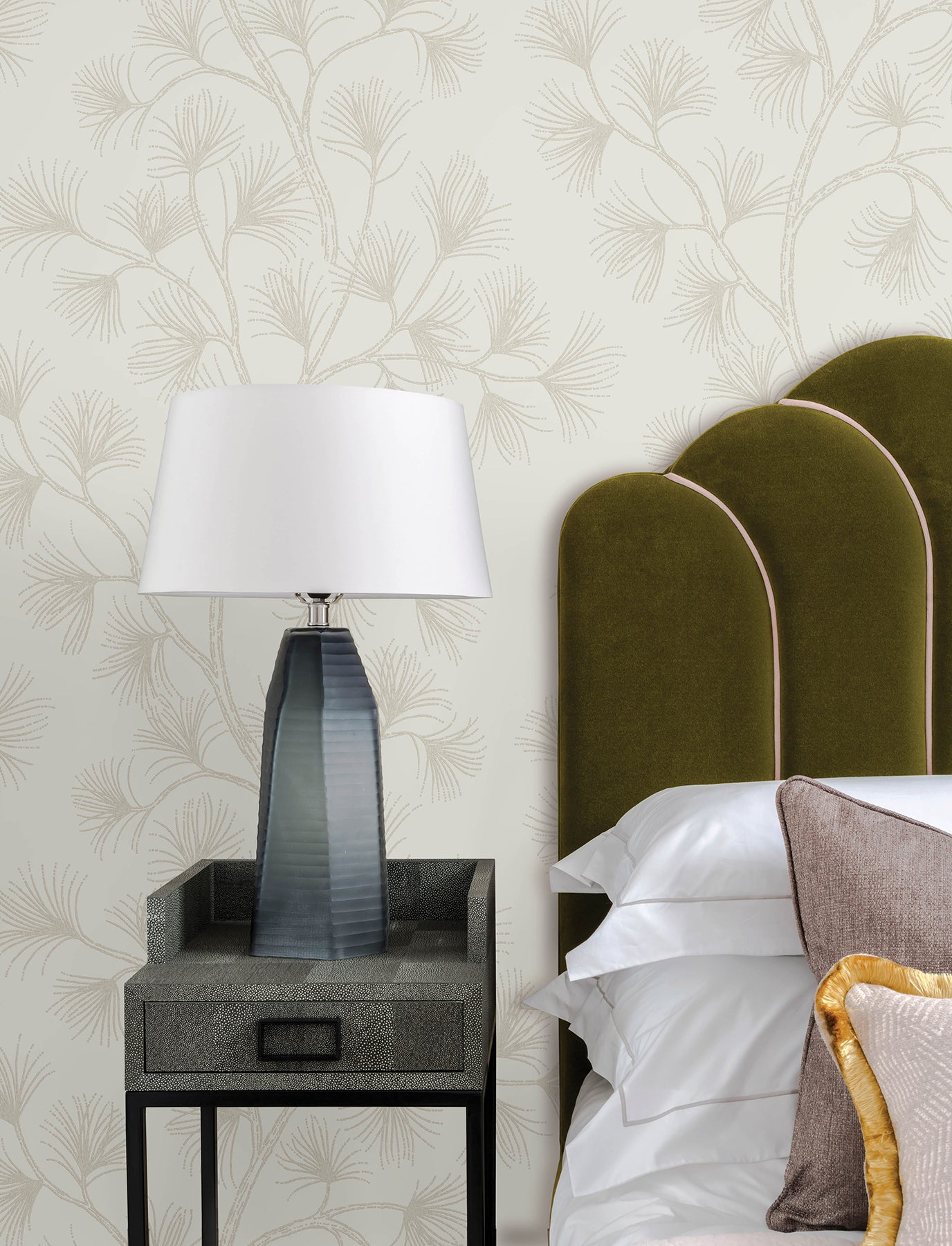 Kismine Wallpaper in beige color - pattern number 4198-83480 - by A Street Prints in the Moderne Deco Timeless Glamour collection