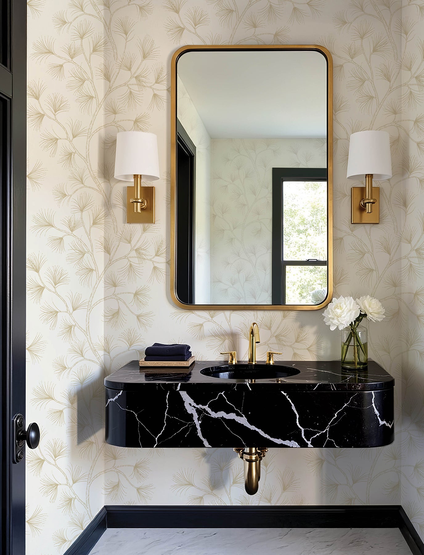 Kismine Wallpaper in gold color - pattern number 4198-83482 - by A Street Prints in the Moderne Deco Timeless Glamour collection