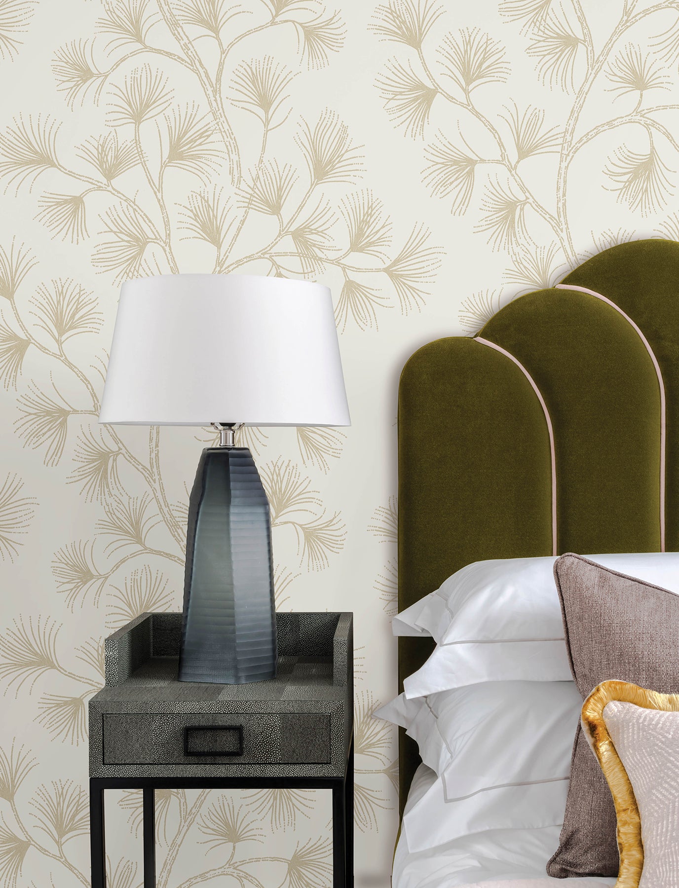 Kismine Wallpaper in gold color - pattern number 4198-83482 - by A Street Prints in the Moderne Deco Timeless Glamour collection