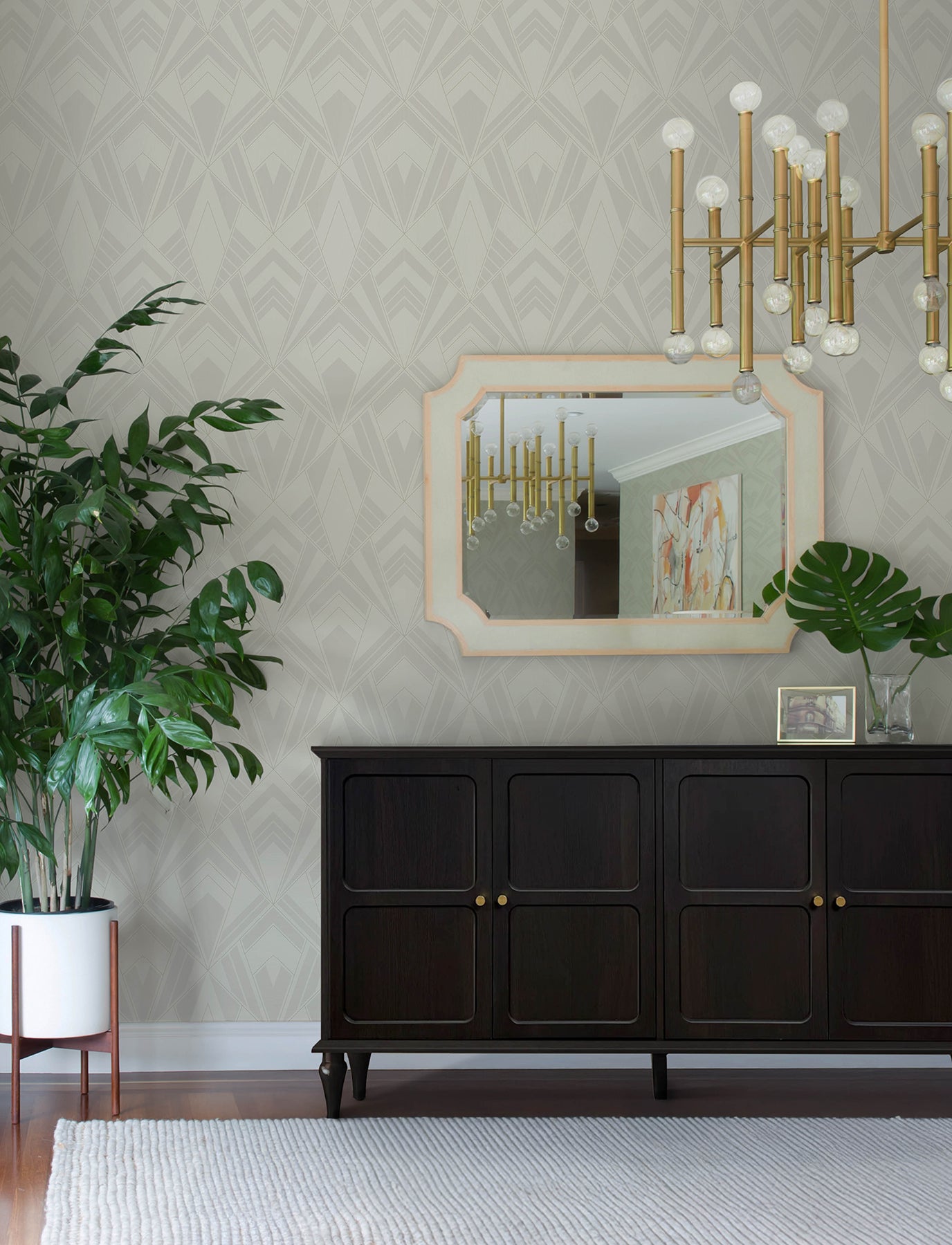 Allenby Wallpaper in pearl color - pattern number 4198-87403 - by A Street Prints in the Moderne Deco Timeless Glamour collection