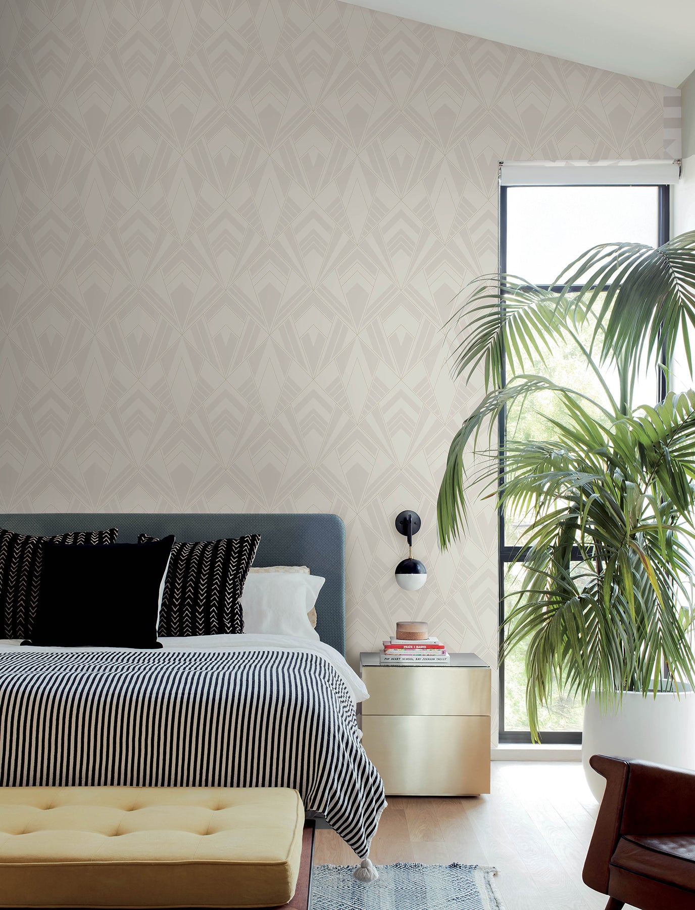 Allenby Wallpaper in pearl color - pattern number 4198-87403 - by A Street Prints in the Moderne Deco Timeless Glamour collection