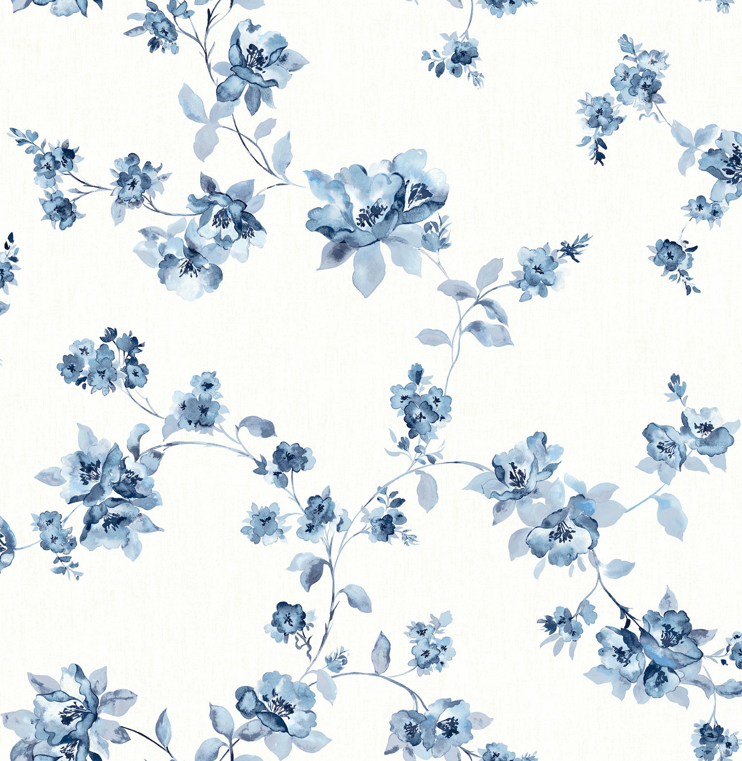 Festival Floral Trailing Wallpaper in Blue color - pattern number 4199-24481 - by Chesapeake in the Modern Farmhouse collection