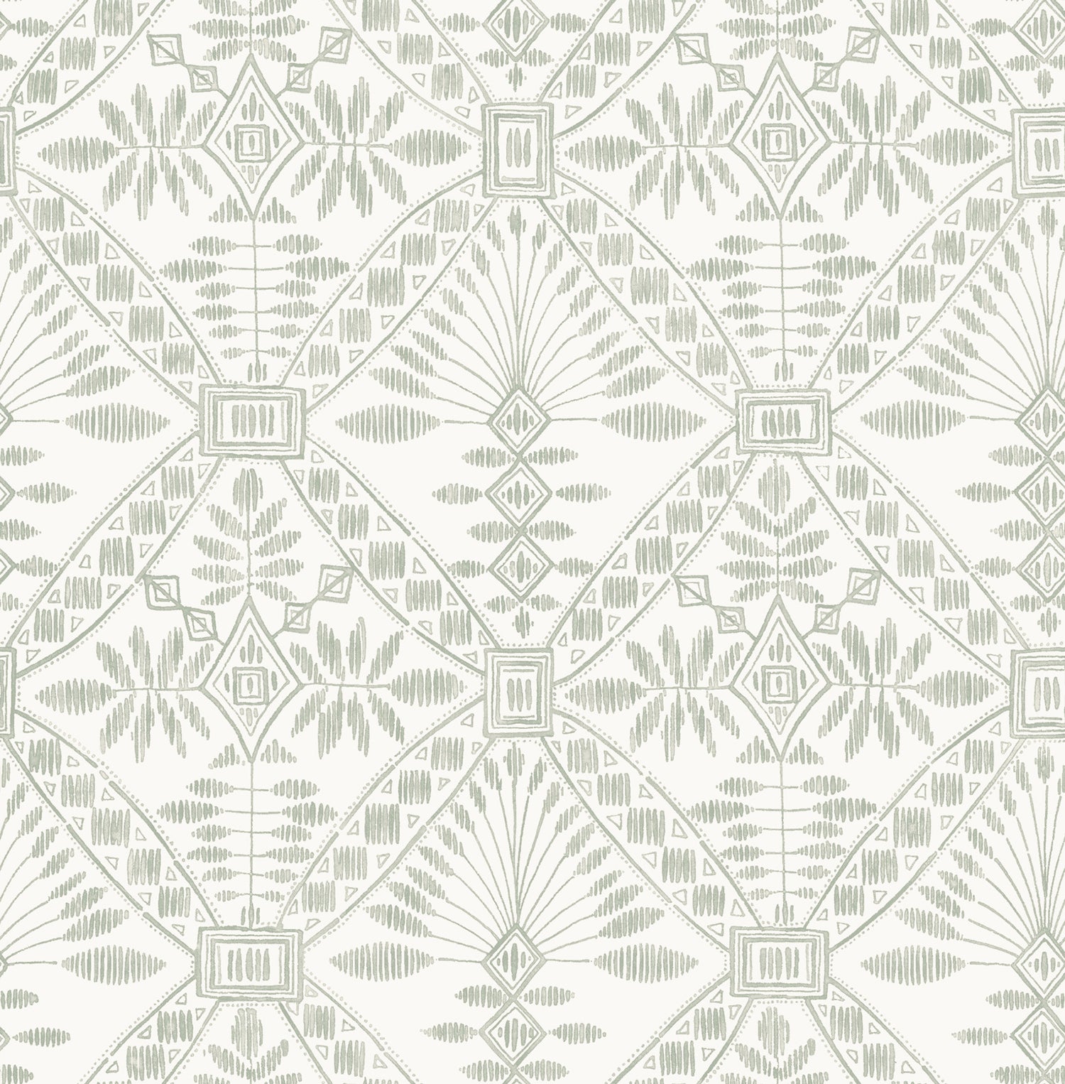 Emmarie Geometric Wallpaper in Green color - pattern number 4199-27775 - by Chesapeake in the Modern Farmhouse collection